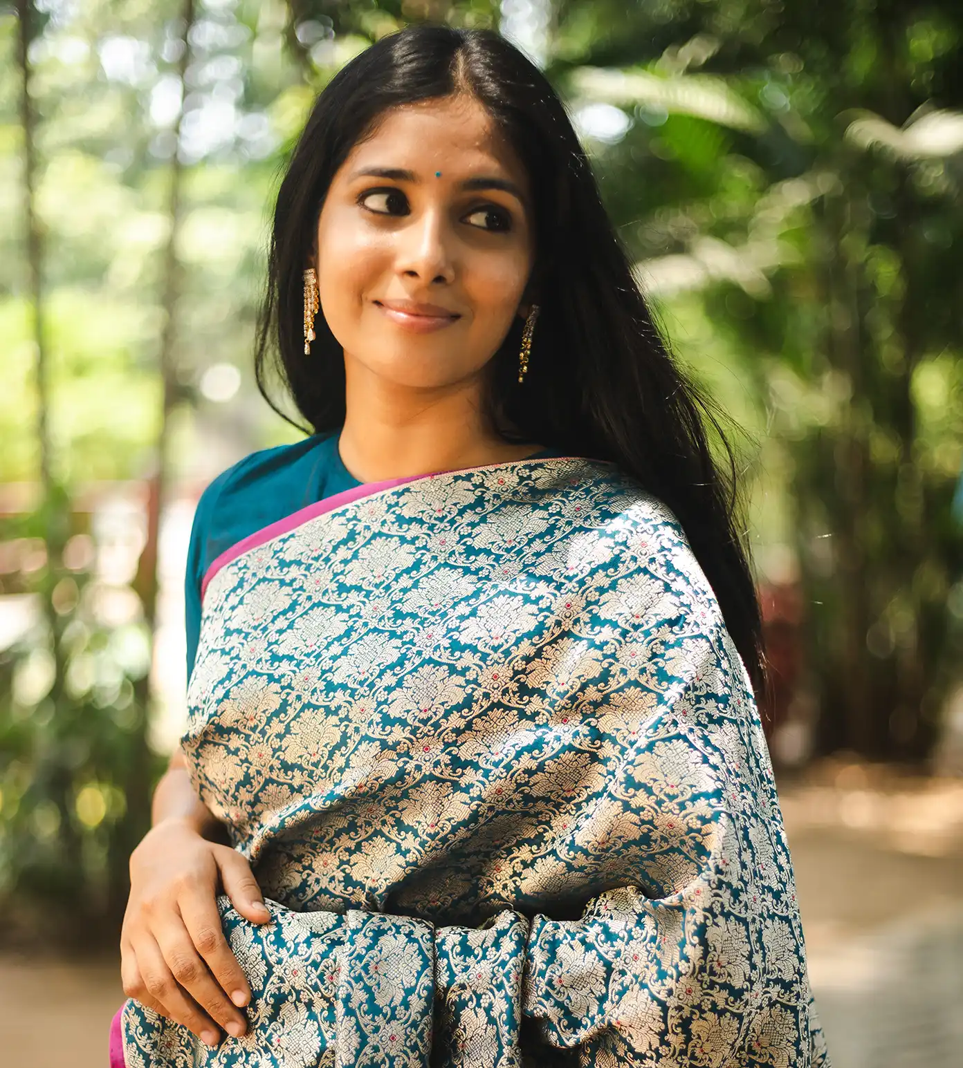 Blue Banarasi Silk Saree1