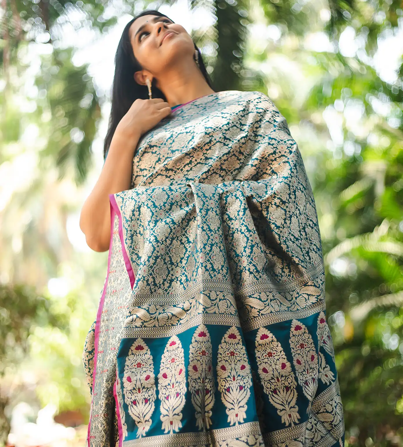 Blue Banarasi Silk Saree3