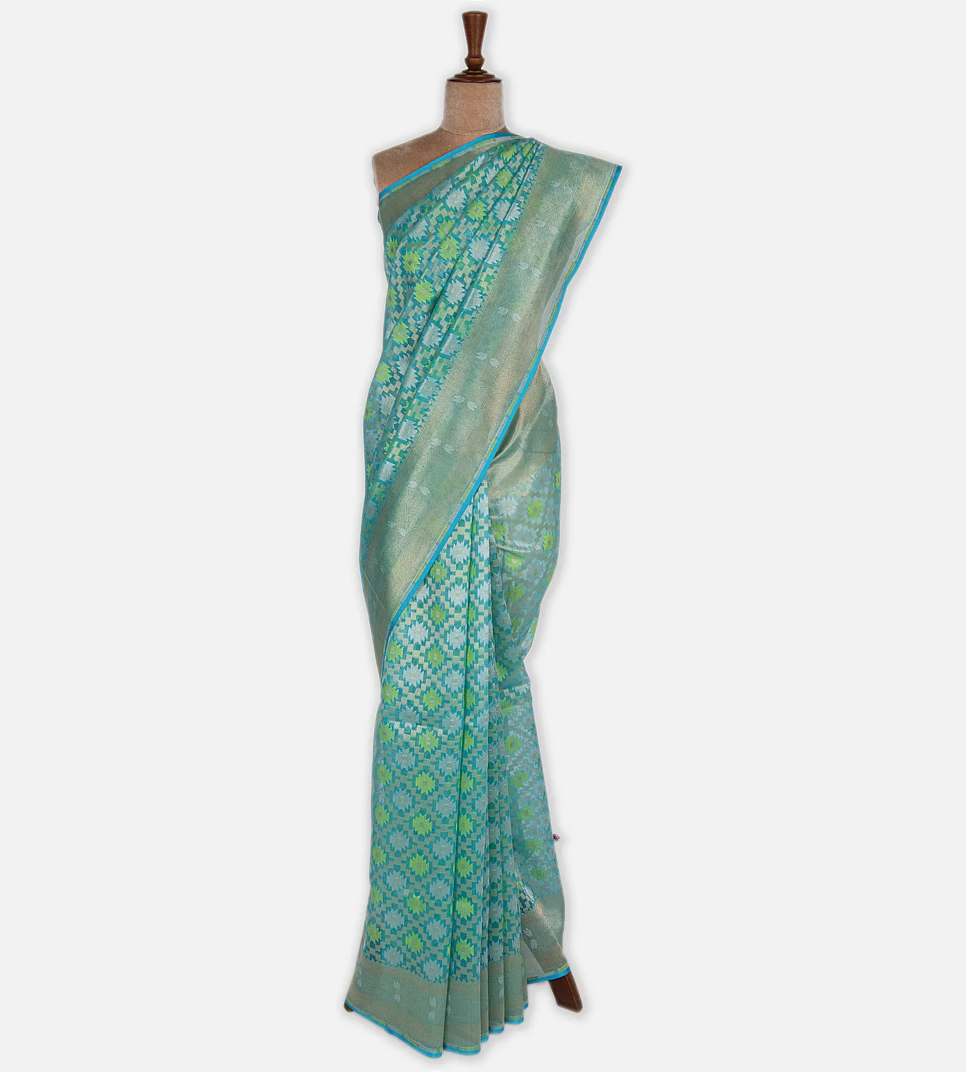 Blue Kora Silk Saree2