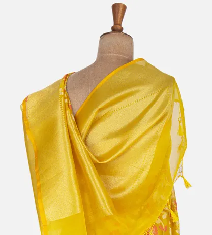 Yellow Kora Silk Saree3