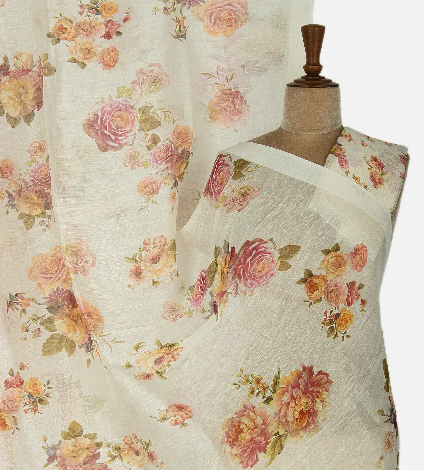 Off-White Linen Saree1