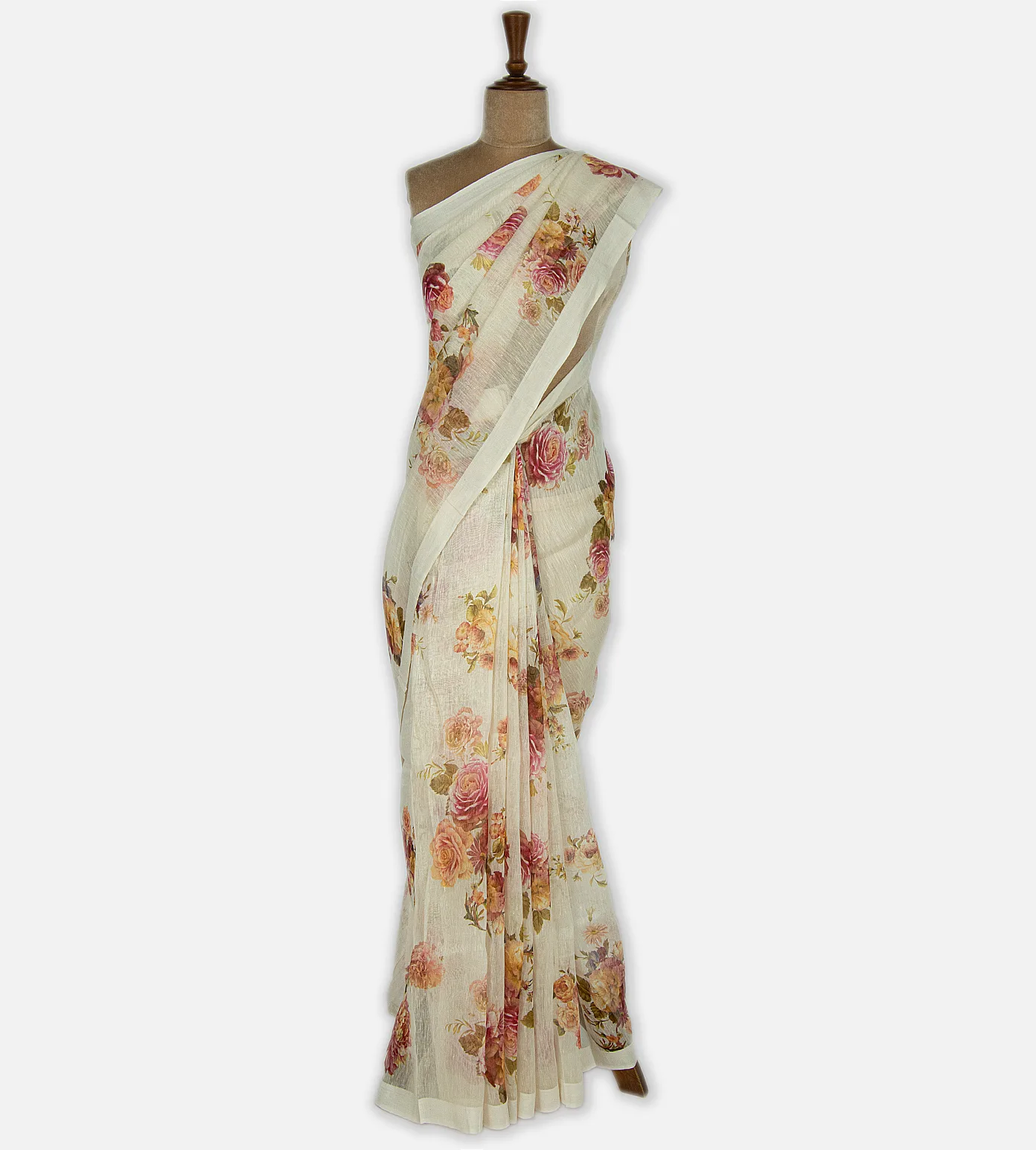 Off-White Linen Saree2