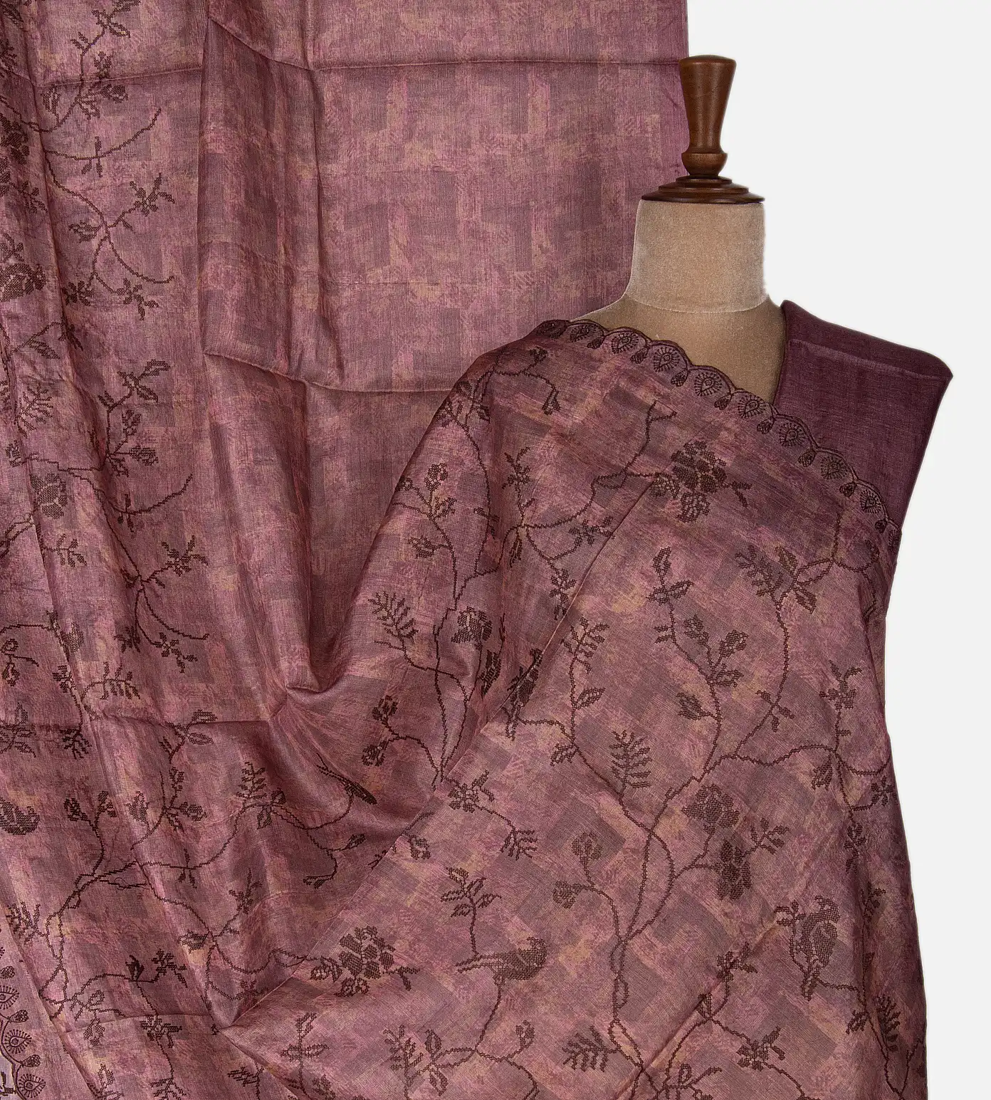 Multicolour Tussar Silk Embroidery1