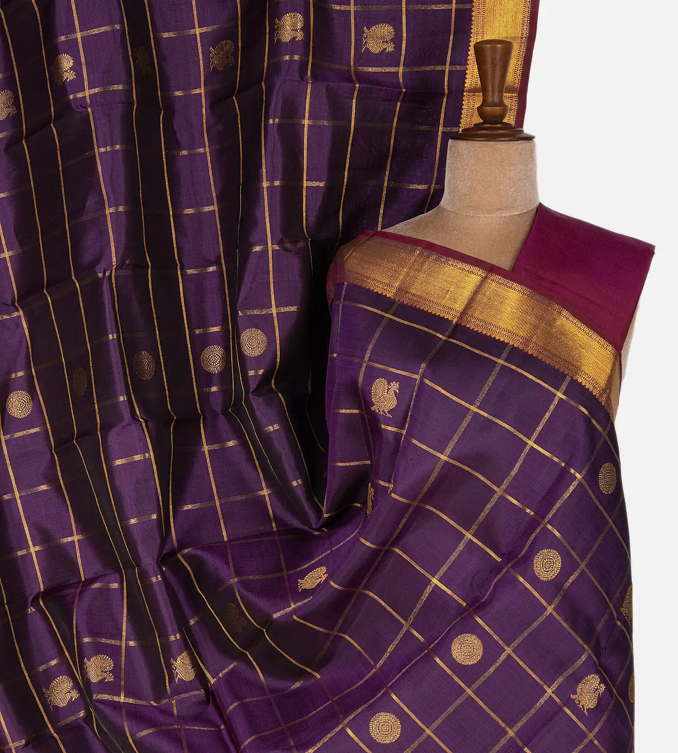 Purple Kanchipuram Silk Saree1