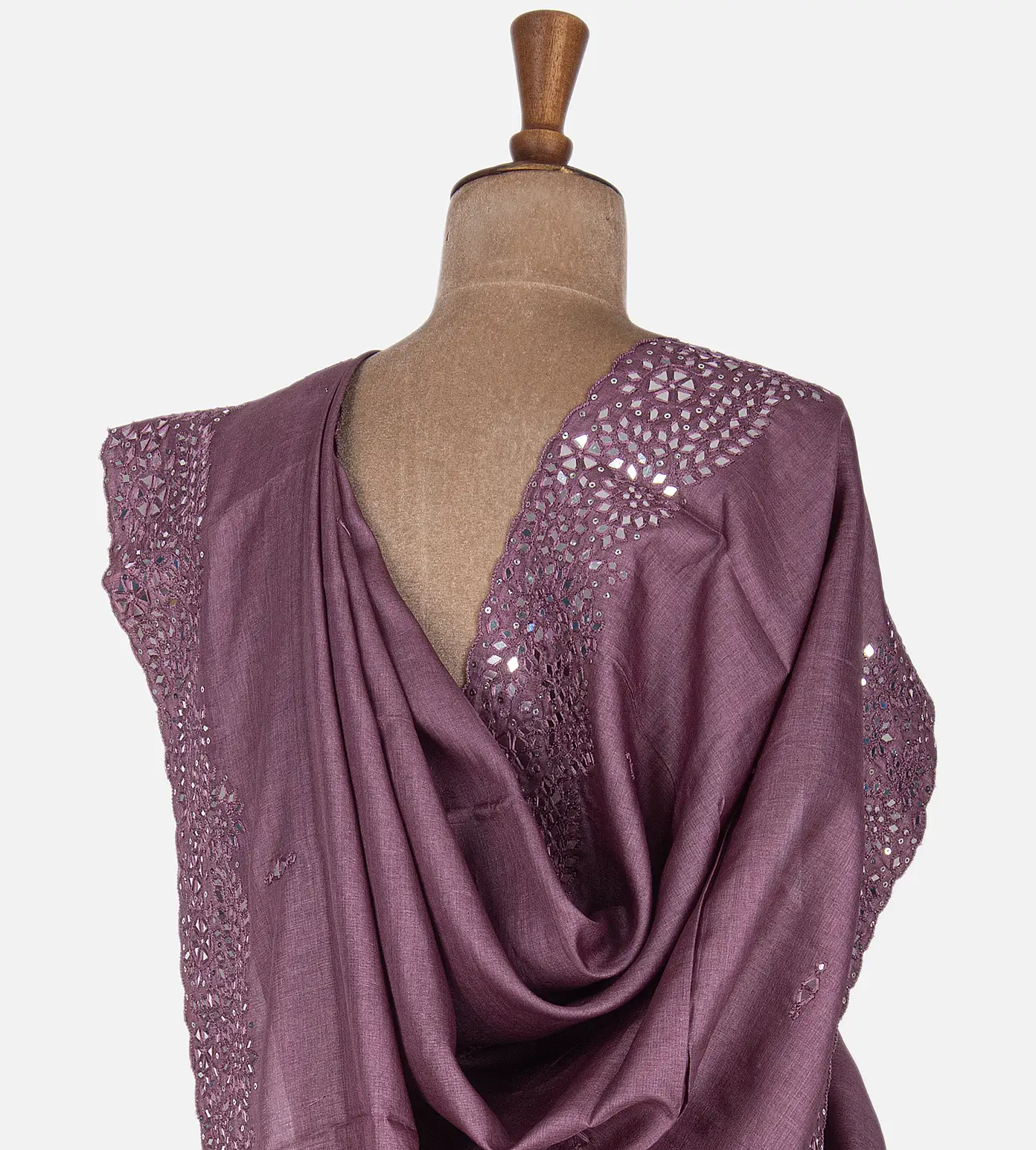 Onion Pink Tussar Embroidery Saree3