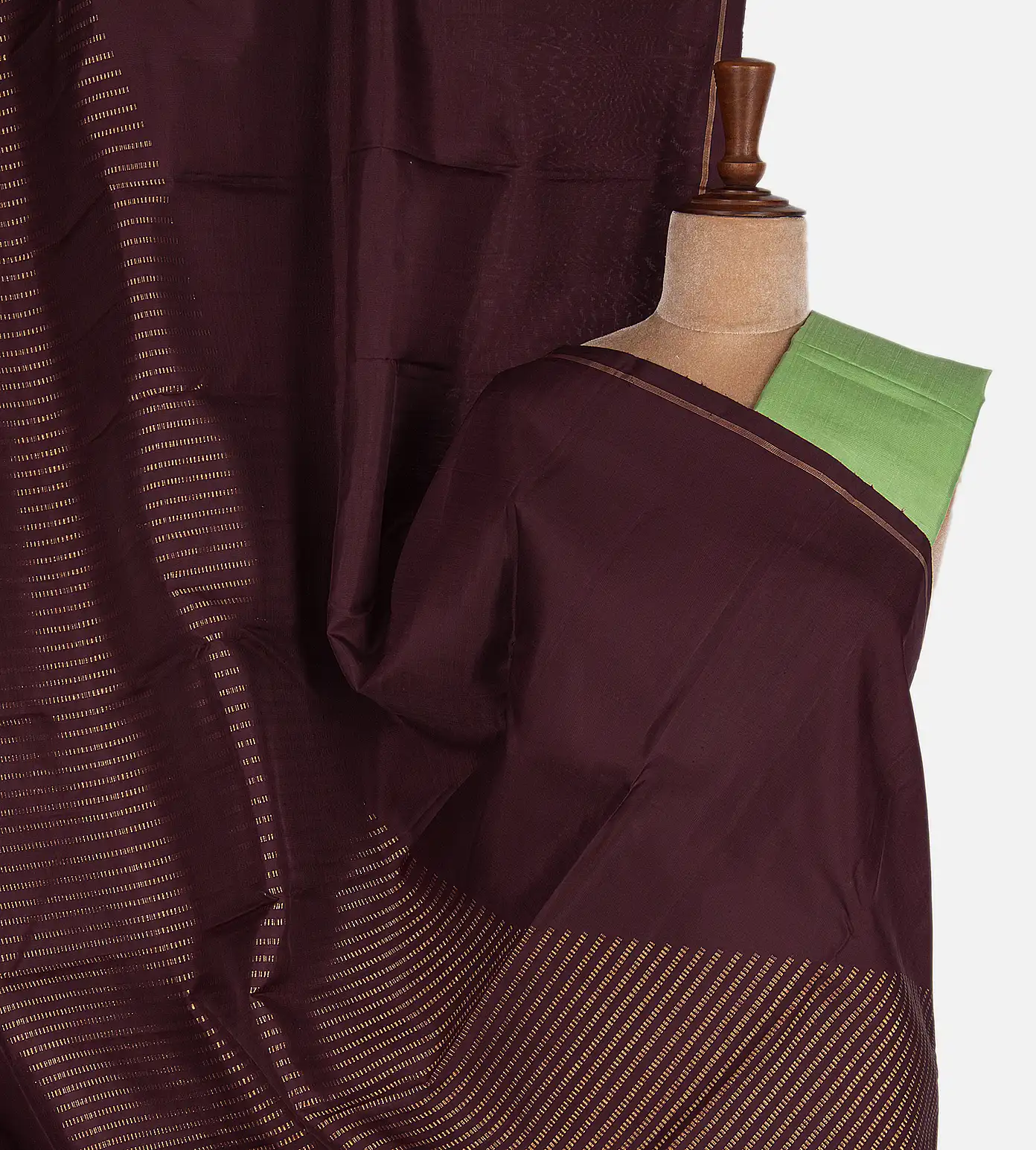 Deep Maroon Kanchipuram Silk Saree1