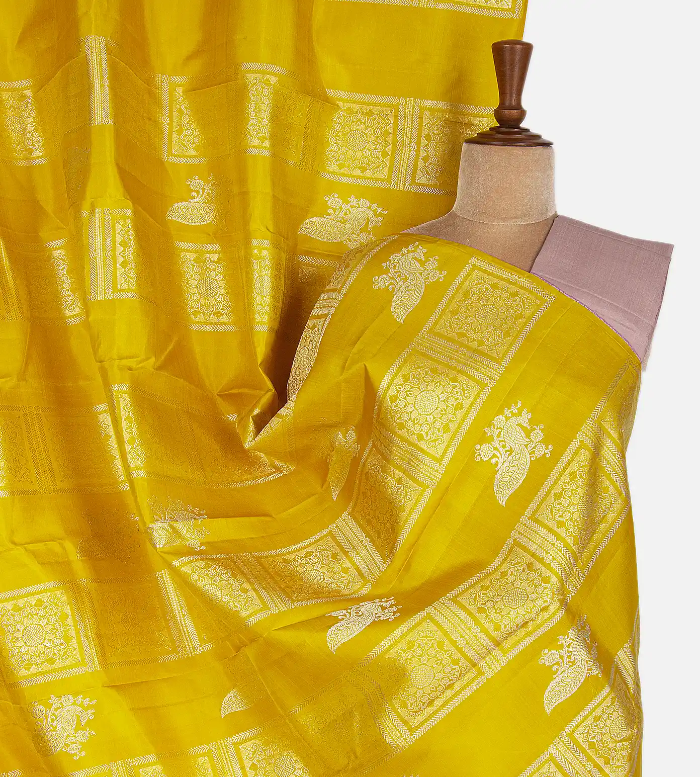 Yellow Kanchipuram Silk Saree1