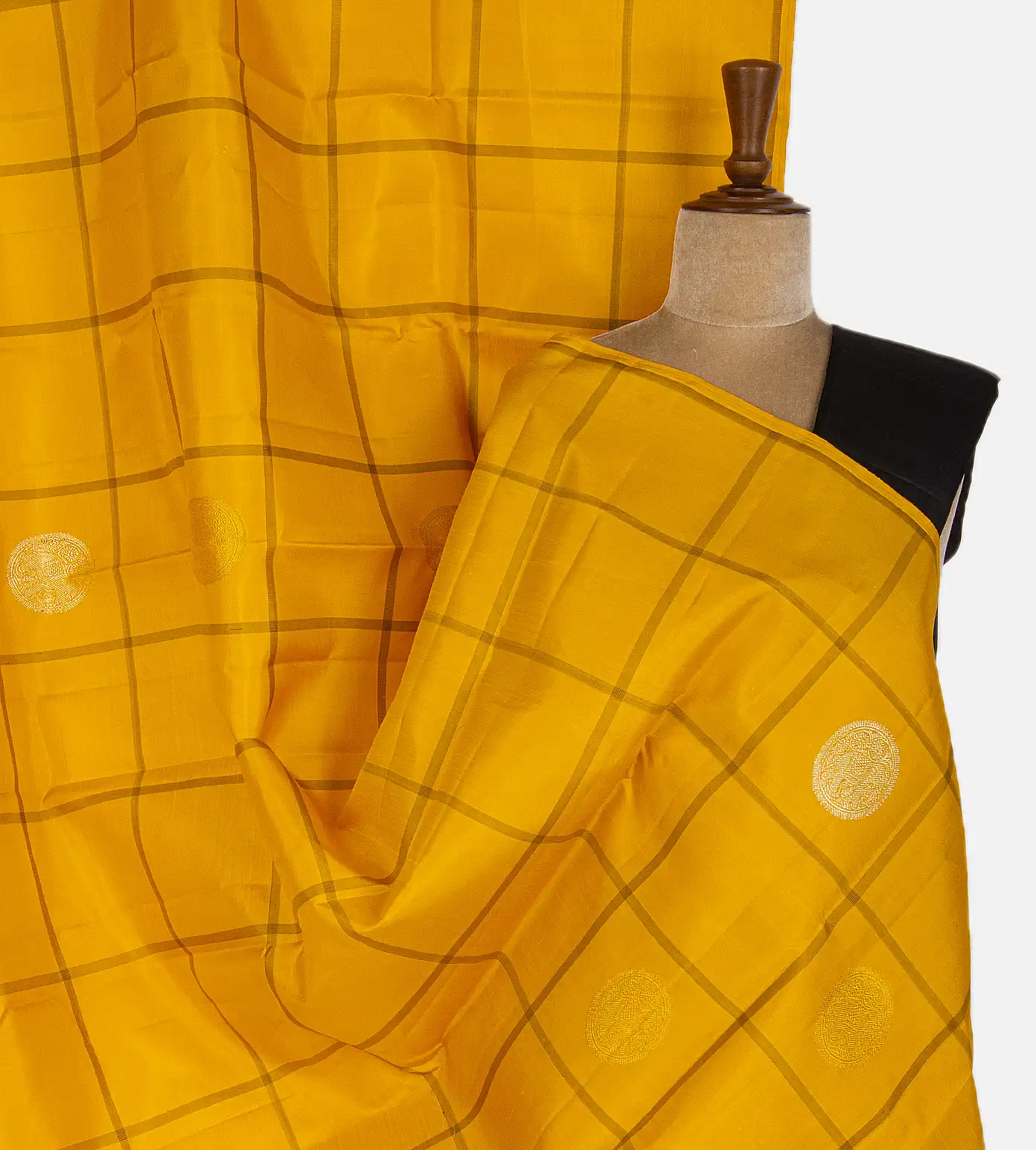 Yellow Kanchipuram Silk Saree1