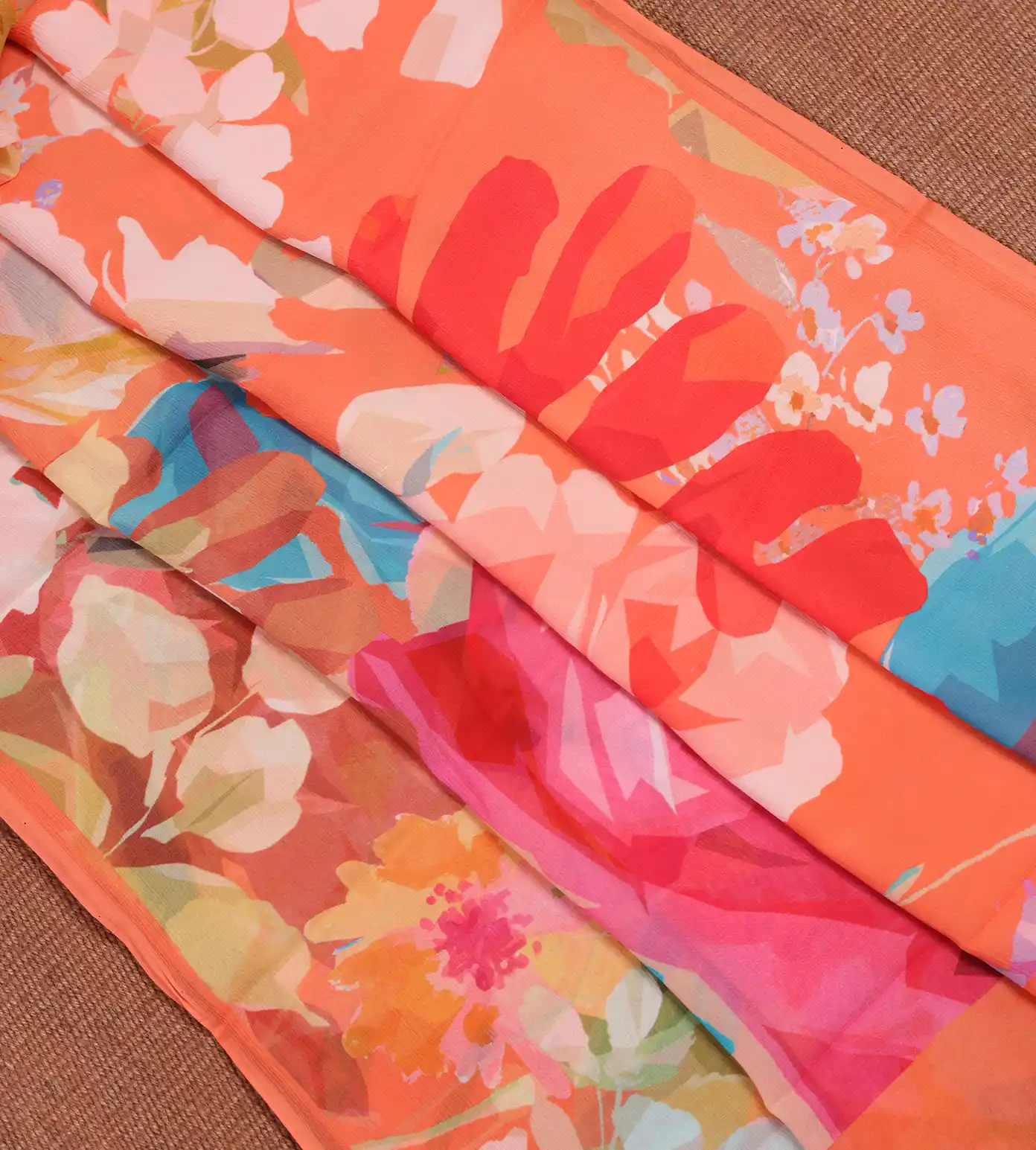 Peach Chiffon Saree2