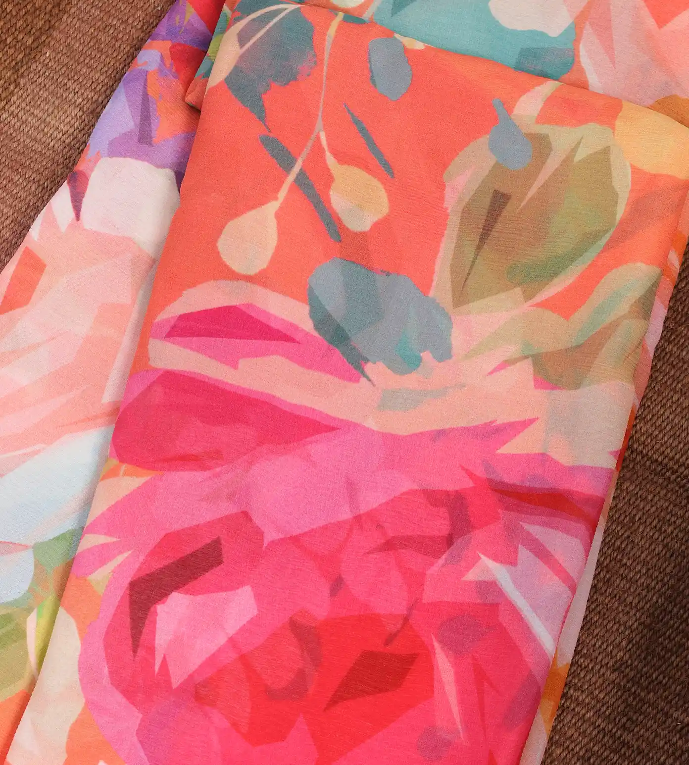 Peach Chiffon Saree3