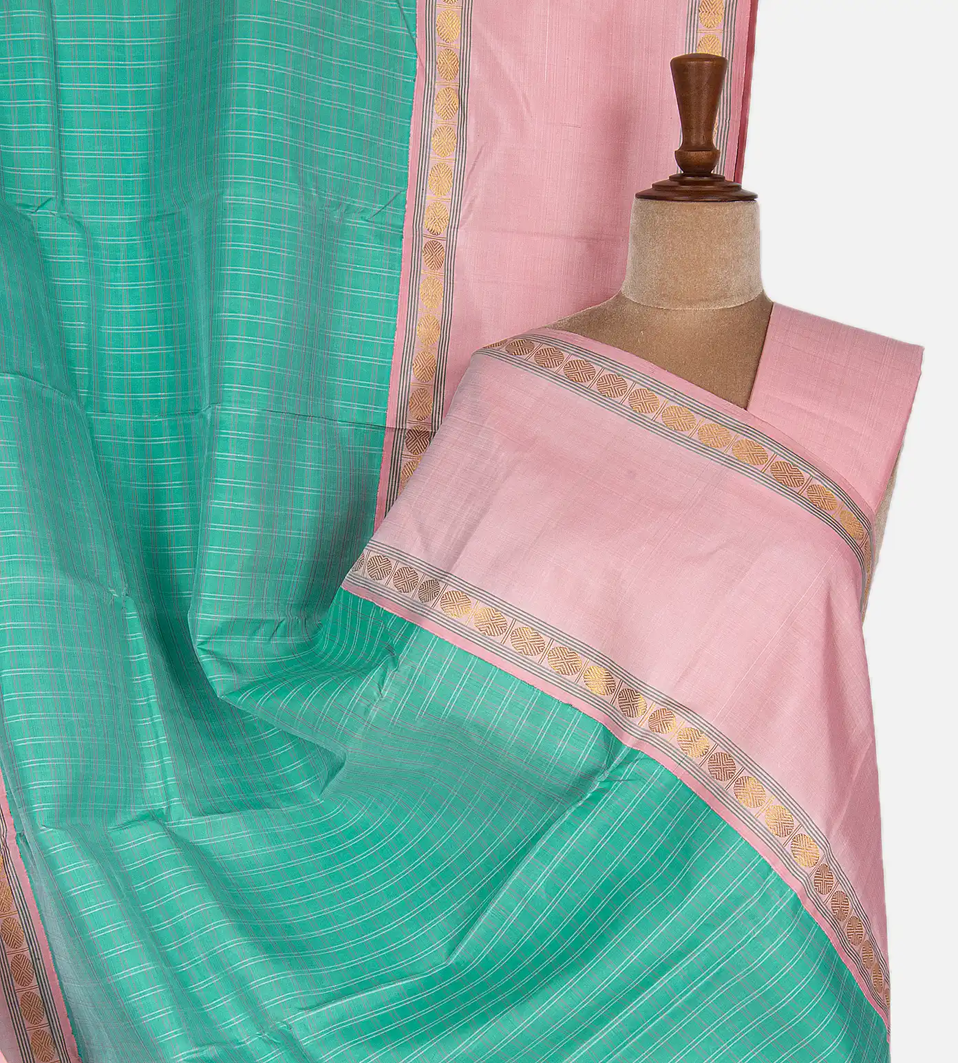 Sea Green Kanchipuram Silk Saree1