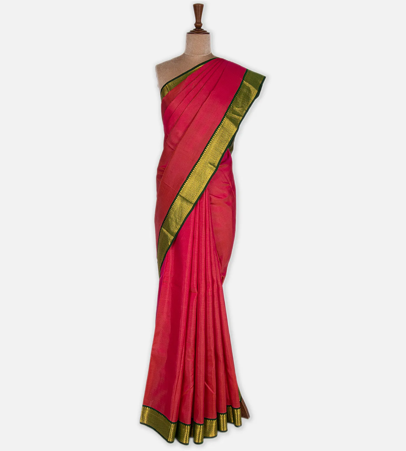 Pinkish Orange Kanchipuram Silk Saree2