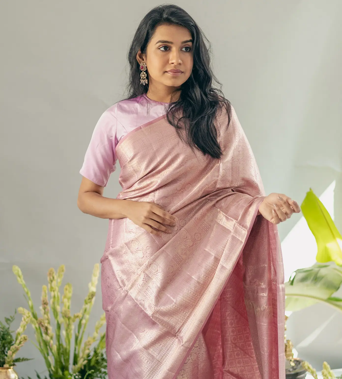 Pink Kanchipuram Silk Saree1