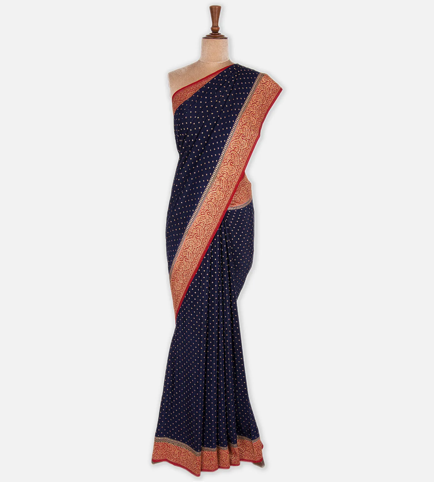 Blue Banaras Crepe Saree2