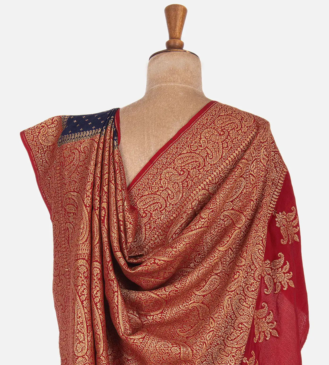 Blue Banaras Crepe Saree3