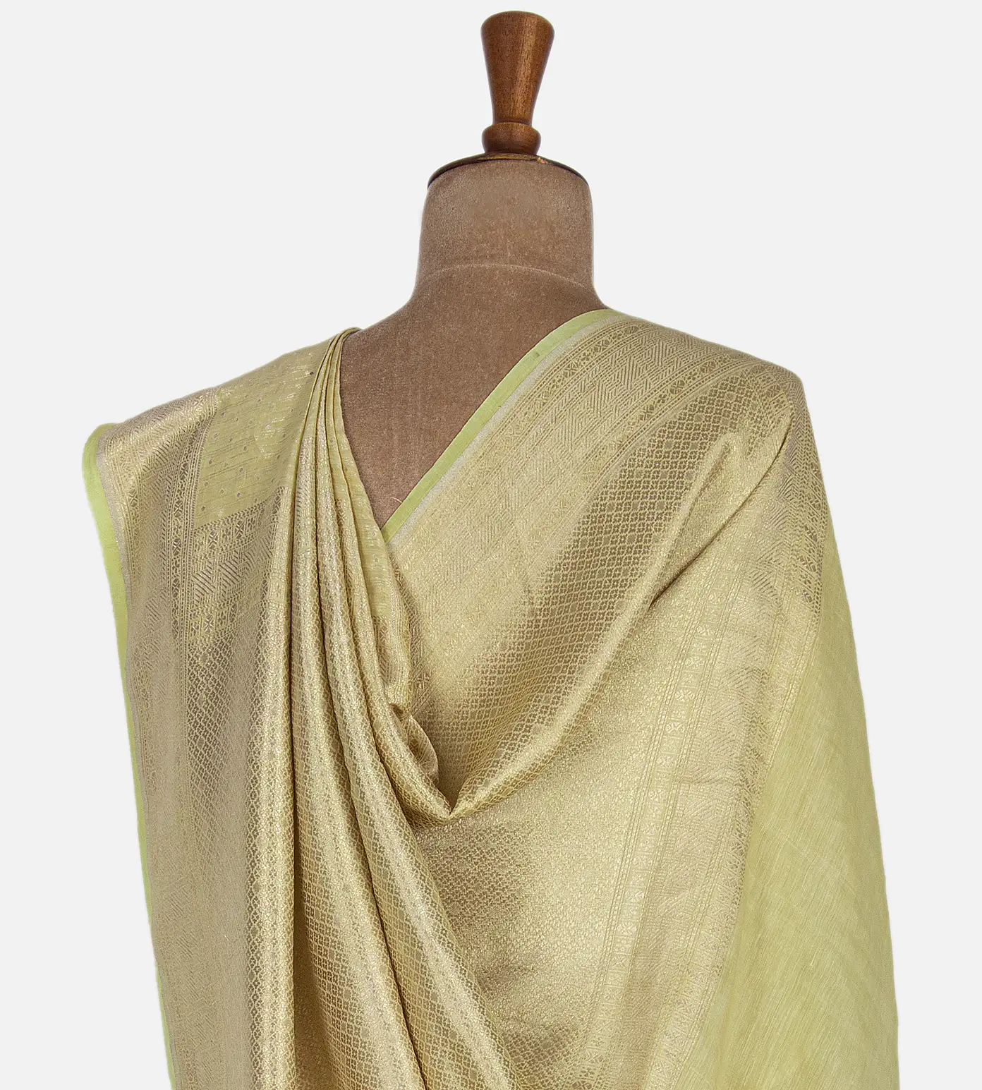 Yellow Banaras Linen Georgette Saree3