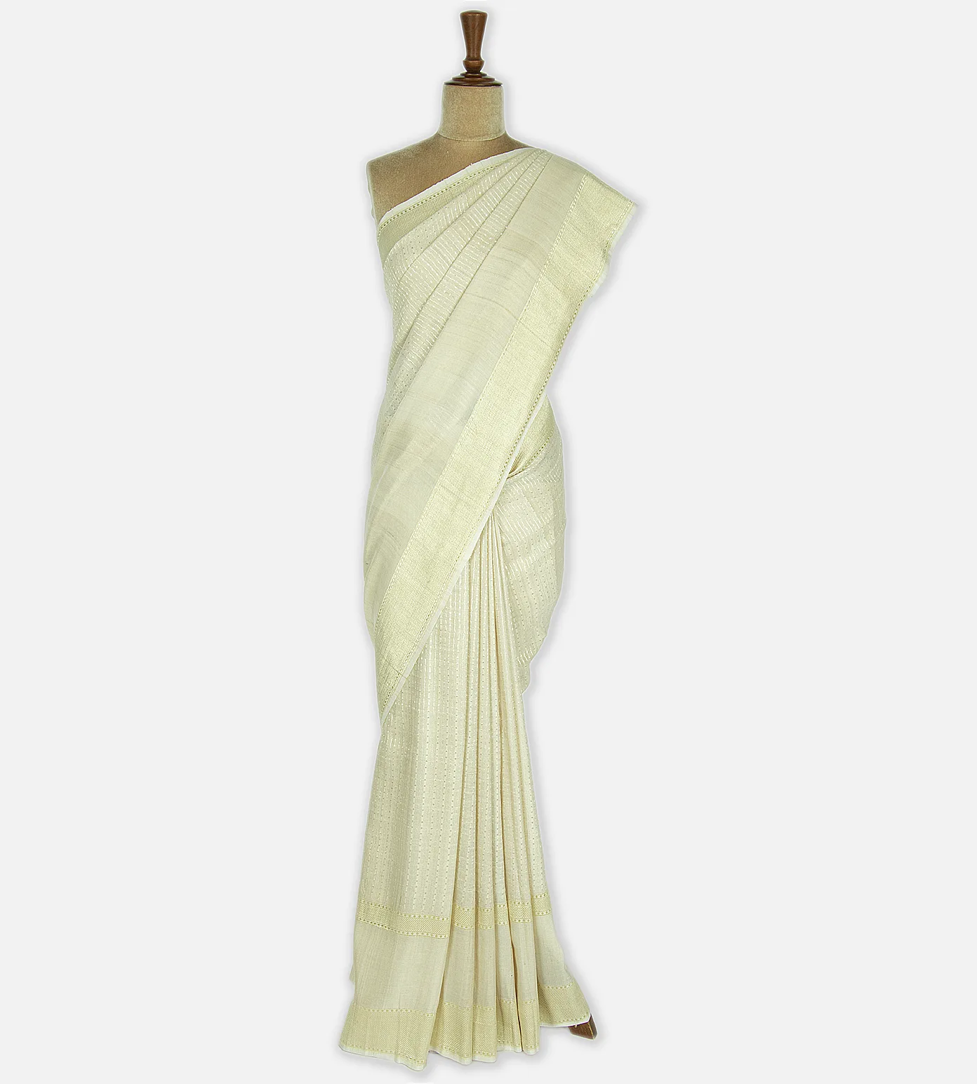 Off-White Banarasi Tussar Saree2