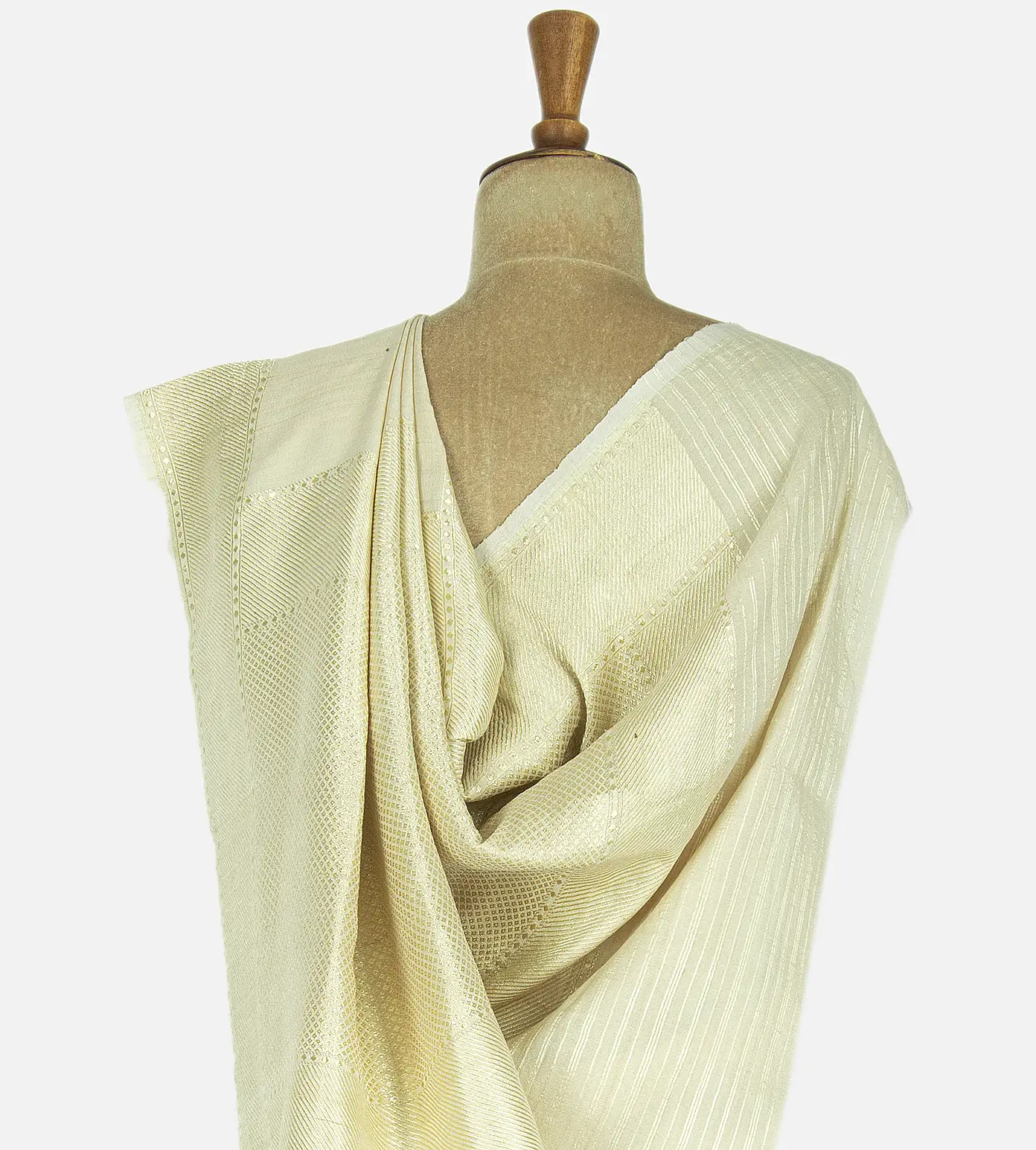 Off-White Banarasi Tussar Saree3
