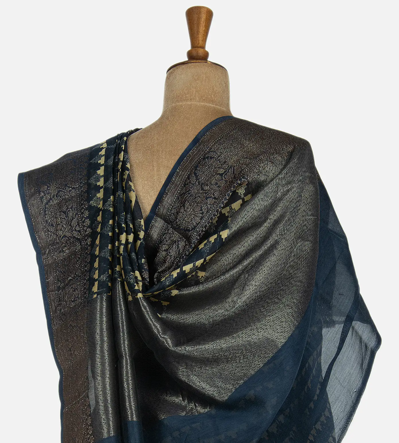 Blue Chanderi Cotton Saree3