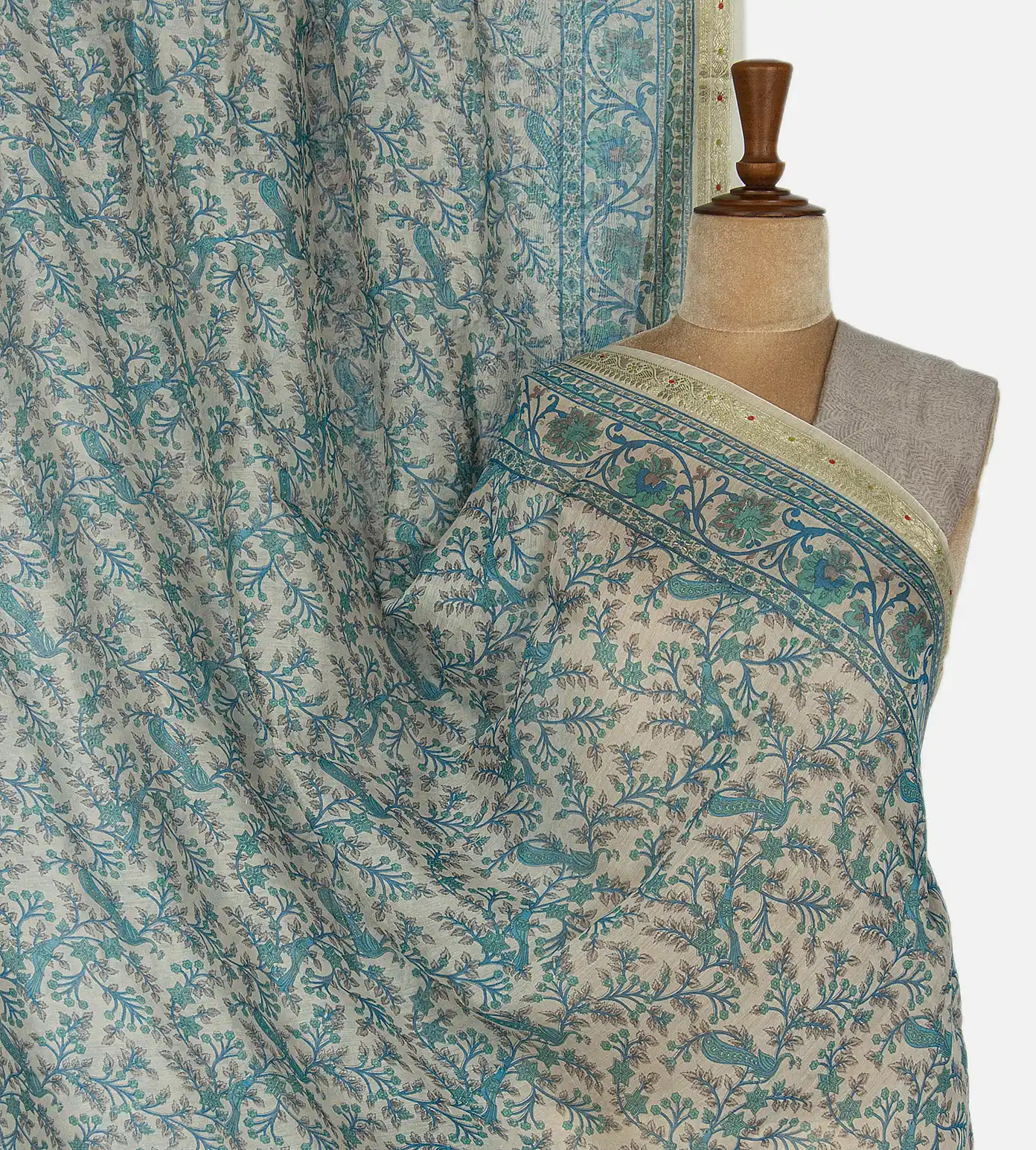 Off-White Chanderi Cotton Saree1