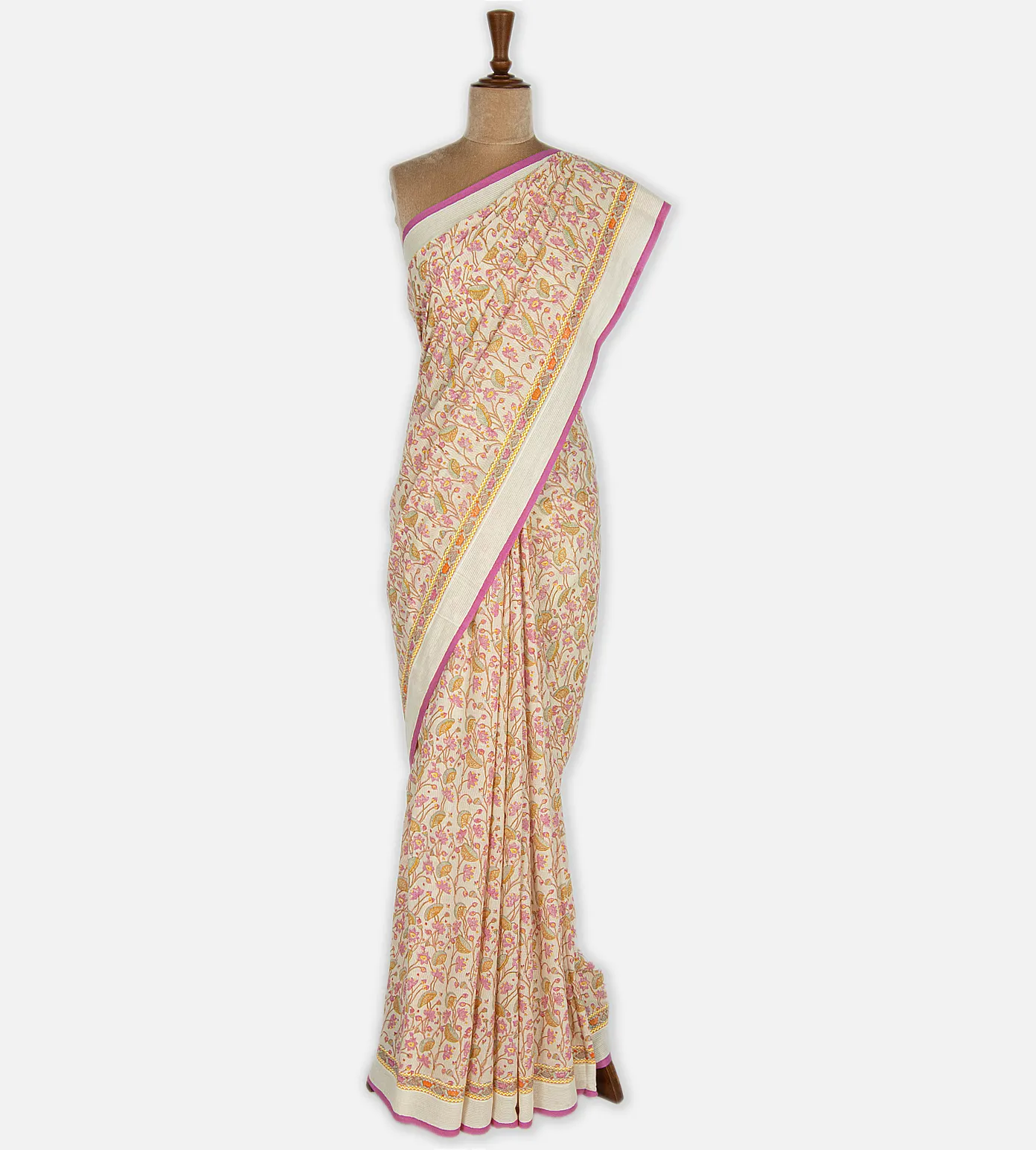 Off-White Cotton Saree2