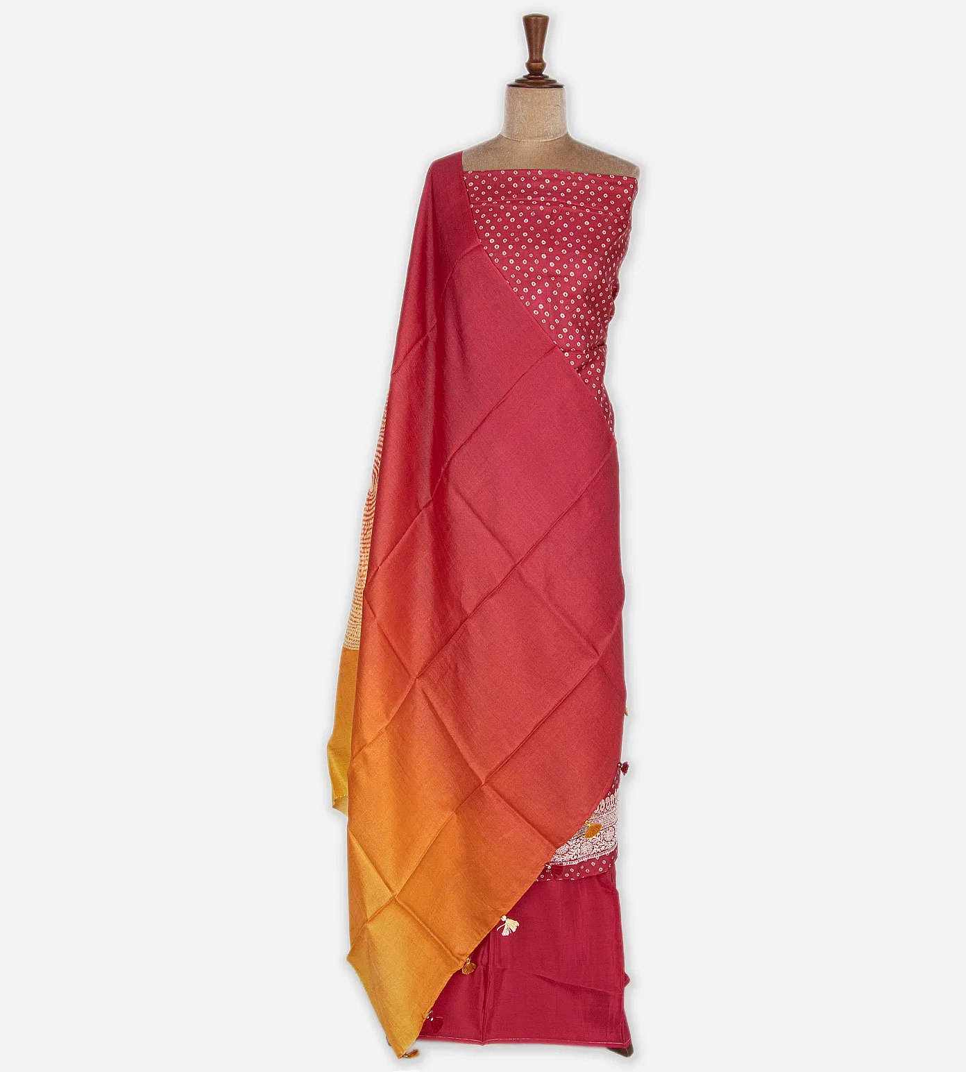 Crimson Red Tussar Salwar2