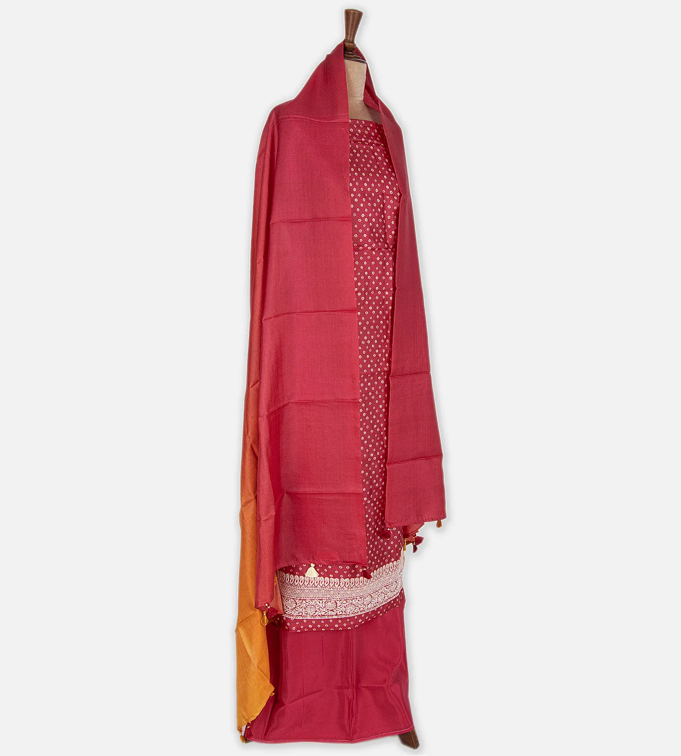 Crimson Red Tussar Salwar3
