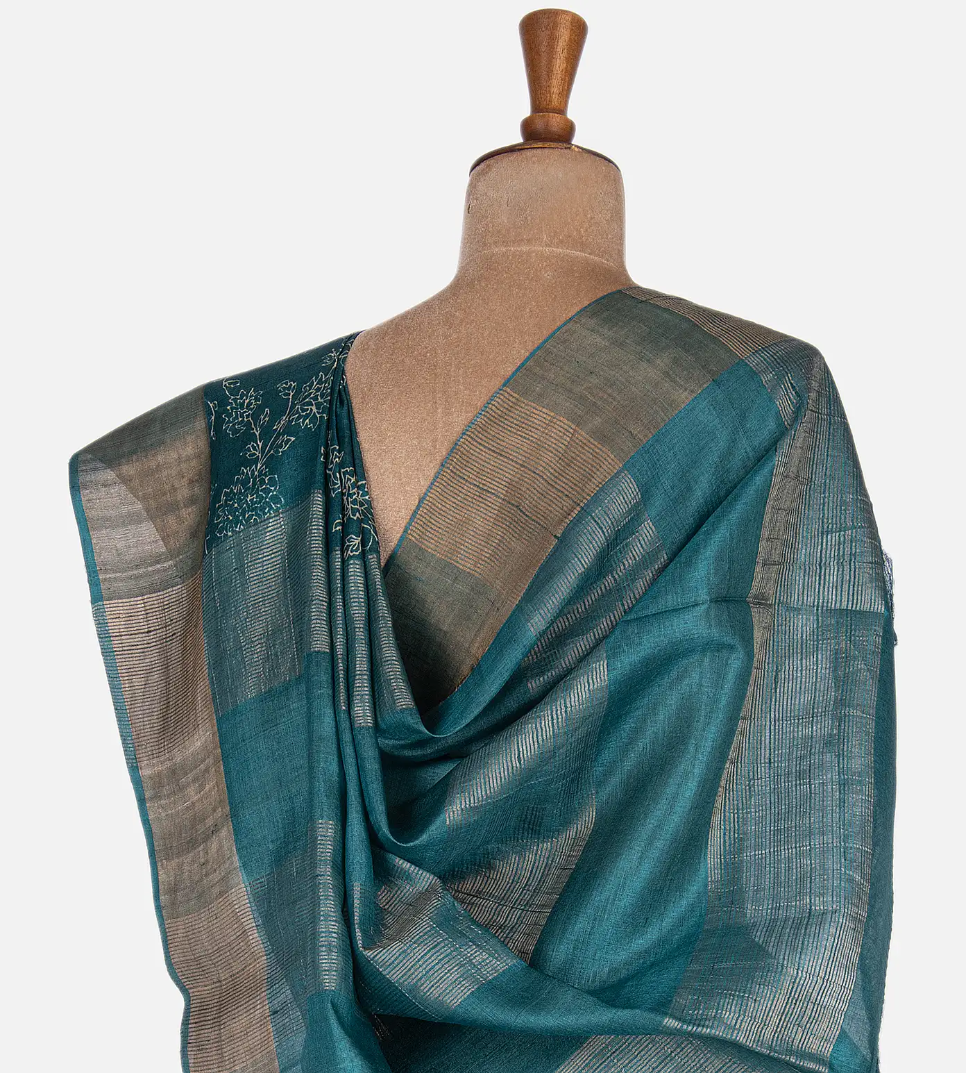 Blue Tussar Saree3