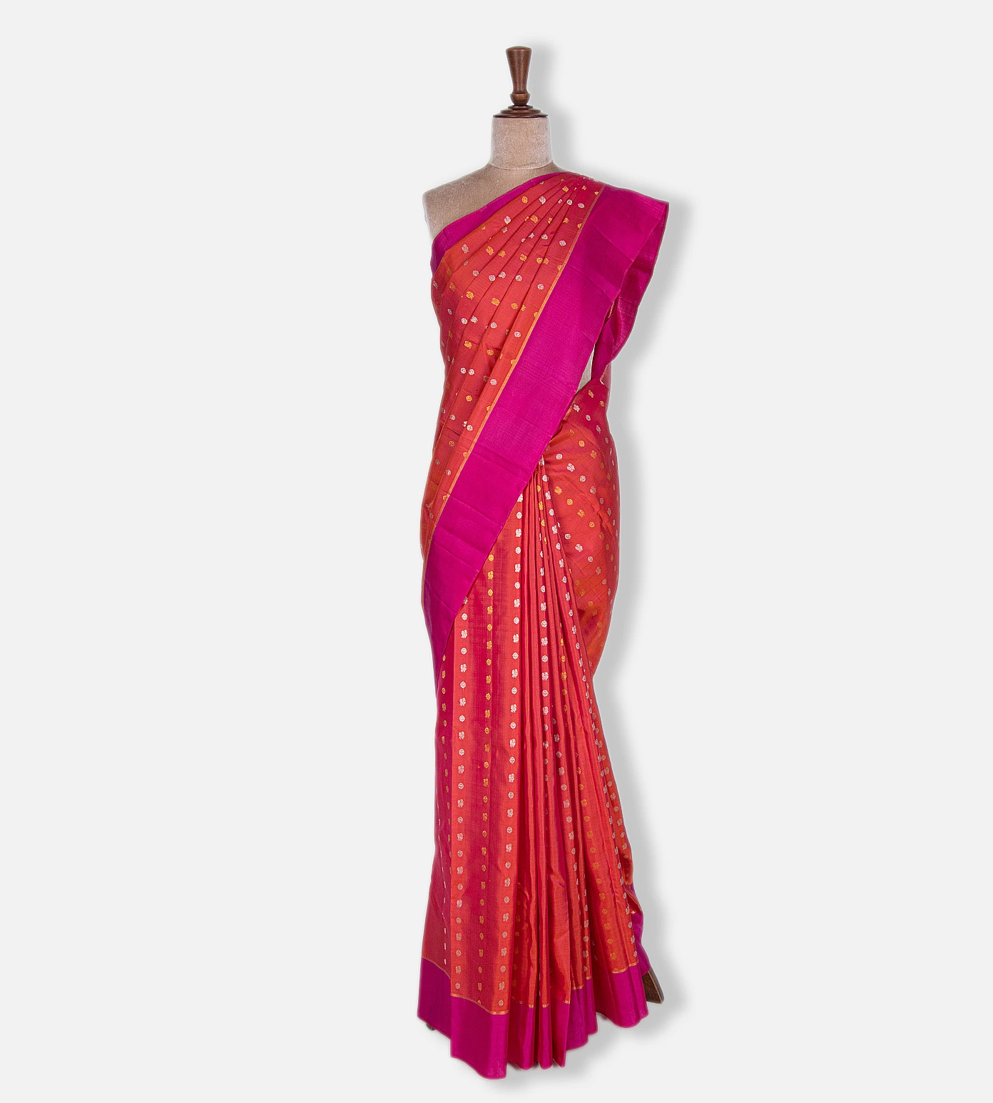 Pinkish Orange Kanchipuram Silk Saree2