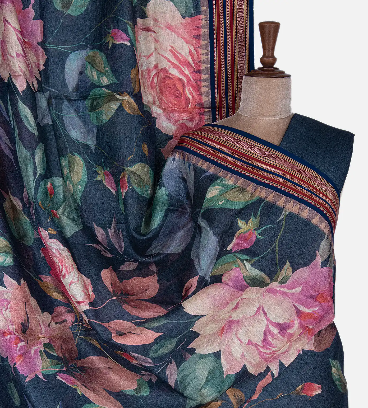 Deep Blue Vidarbha Tussar Saree1