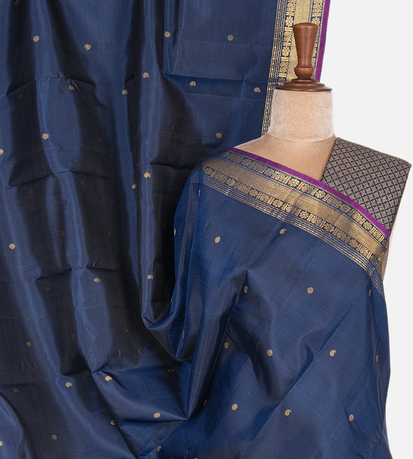 Blue Kanchipuram Silk Saree1