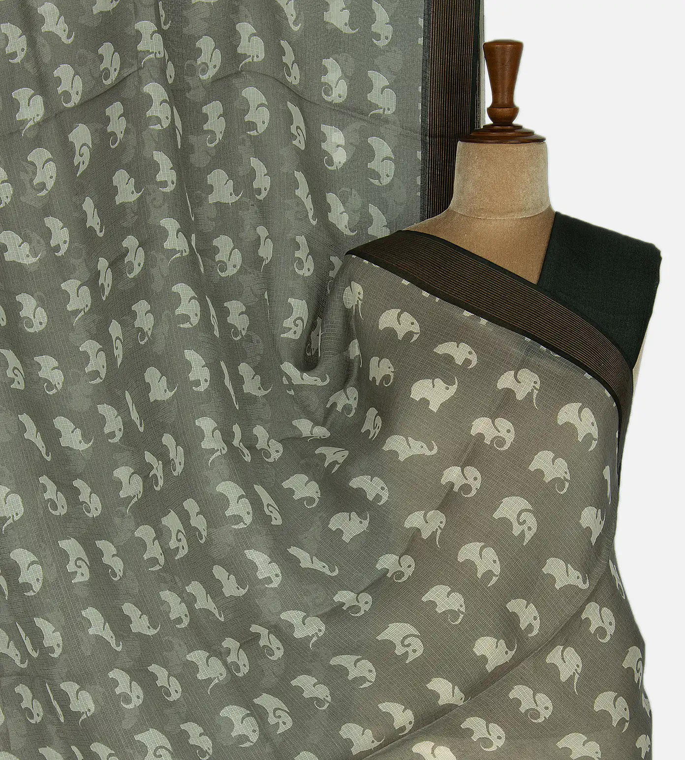 Grey Kota Cotton Saree1