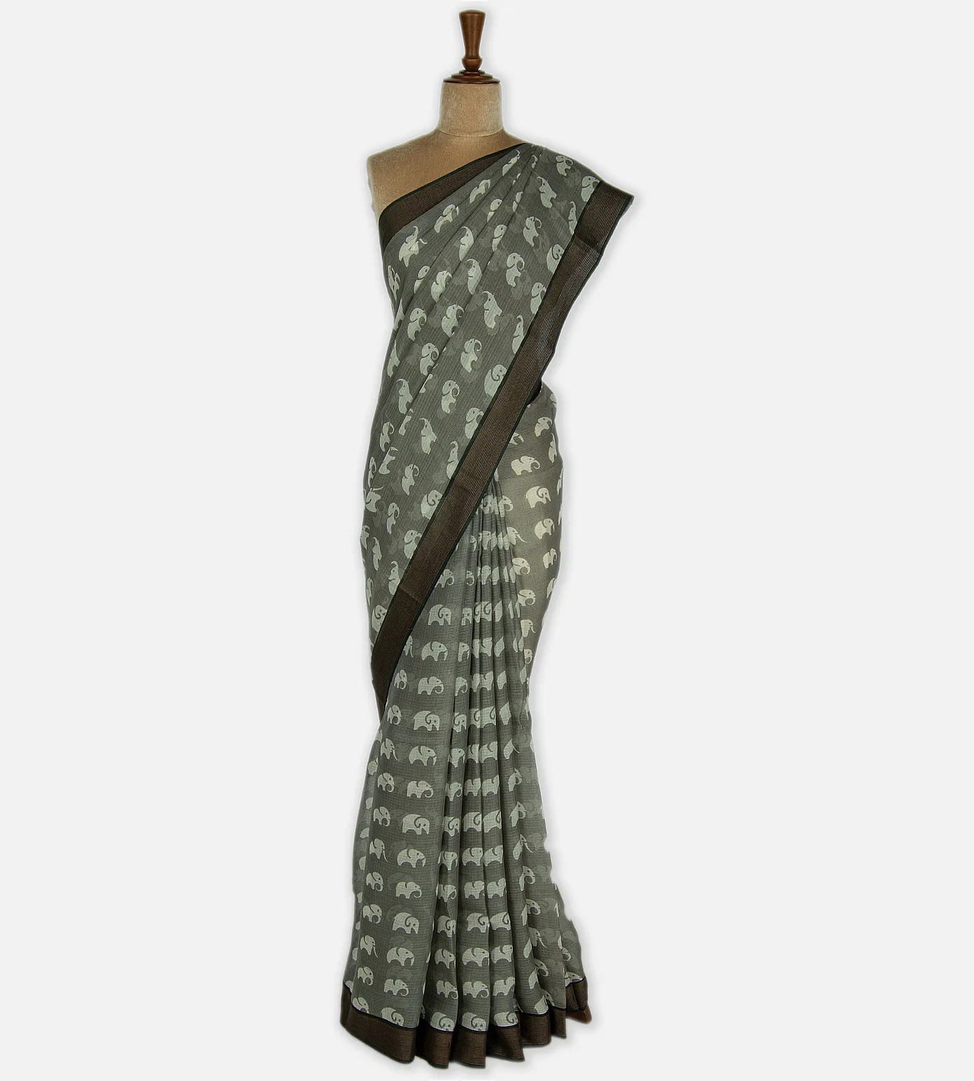 Grey Kota Cotton Saree2
