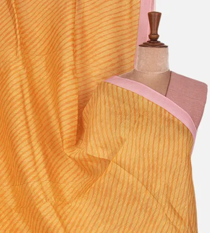 Yellow And Orange Linen Cotton Saree1