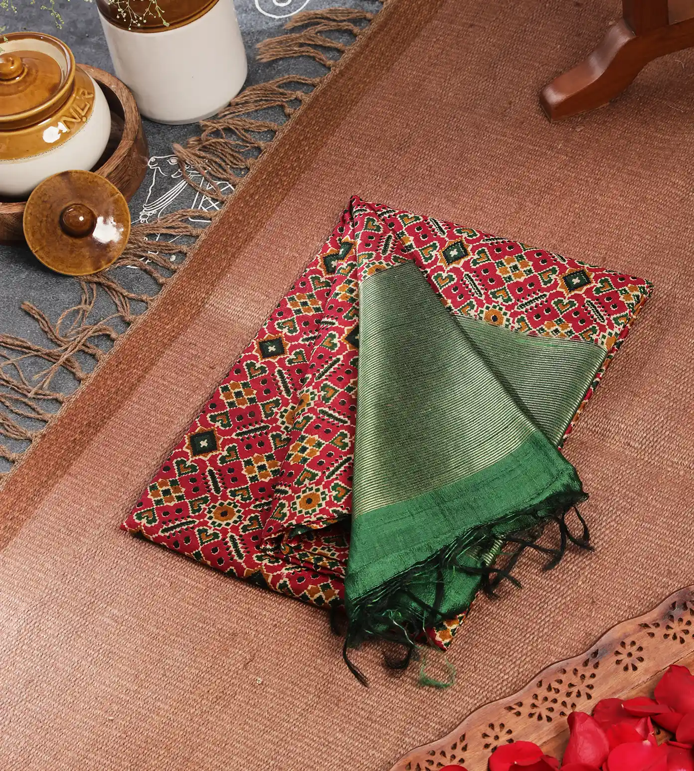 Pink Raw Silk Saree1