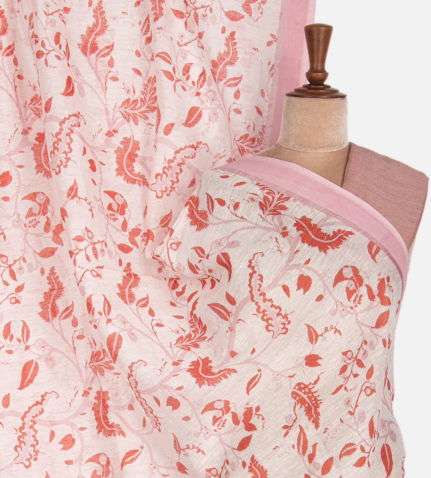 White Linen Cotton Saree1