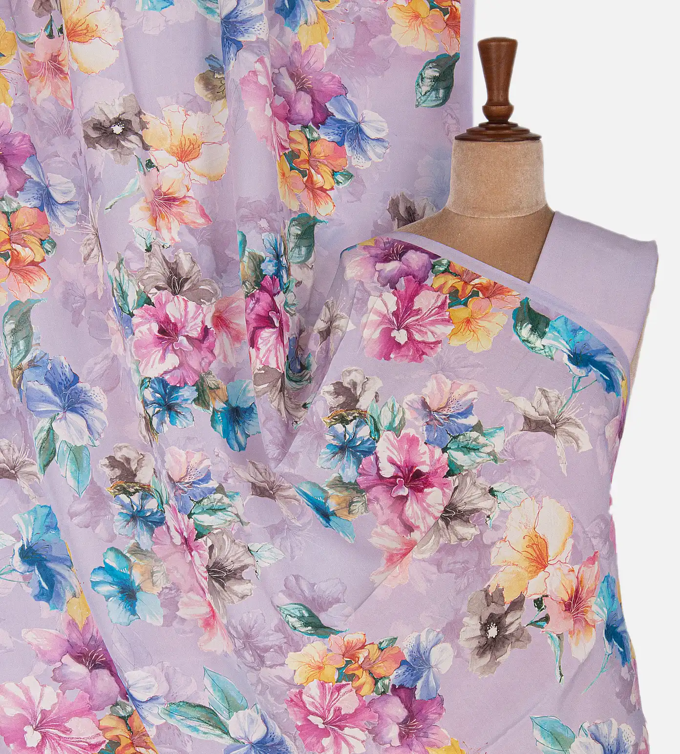 Lavender Crepe Saree1
