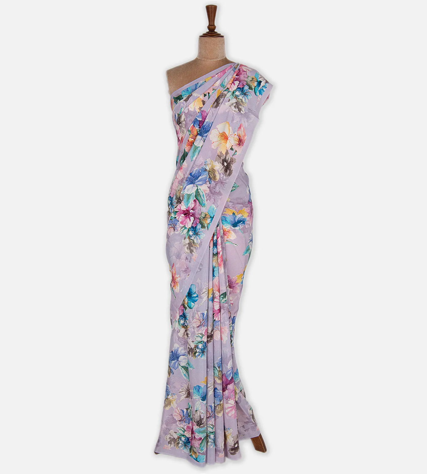 Lavender Crepe Saree2