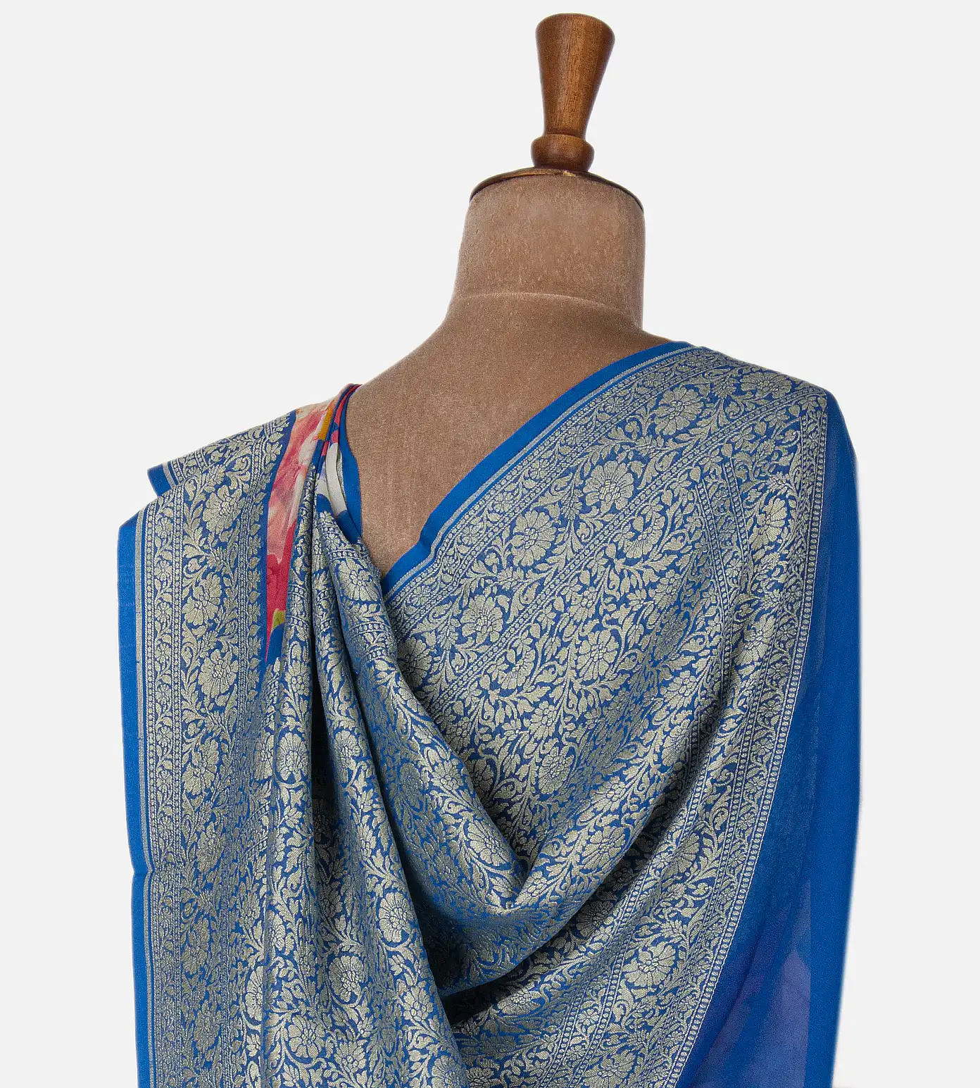 Blue Banarasi Georgette Saree3