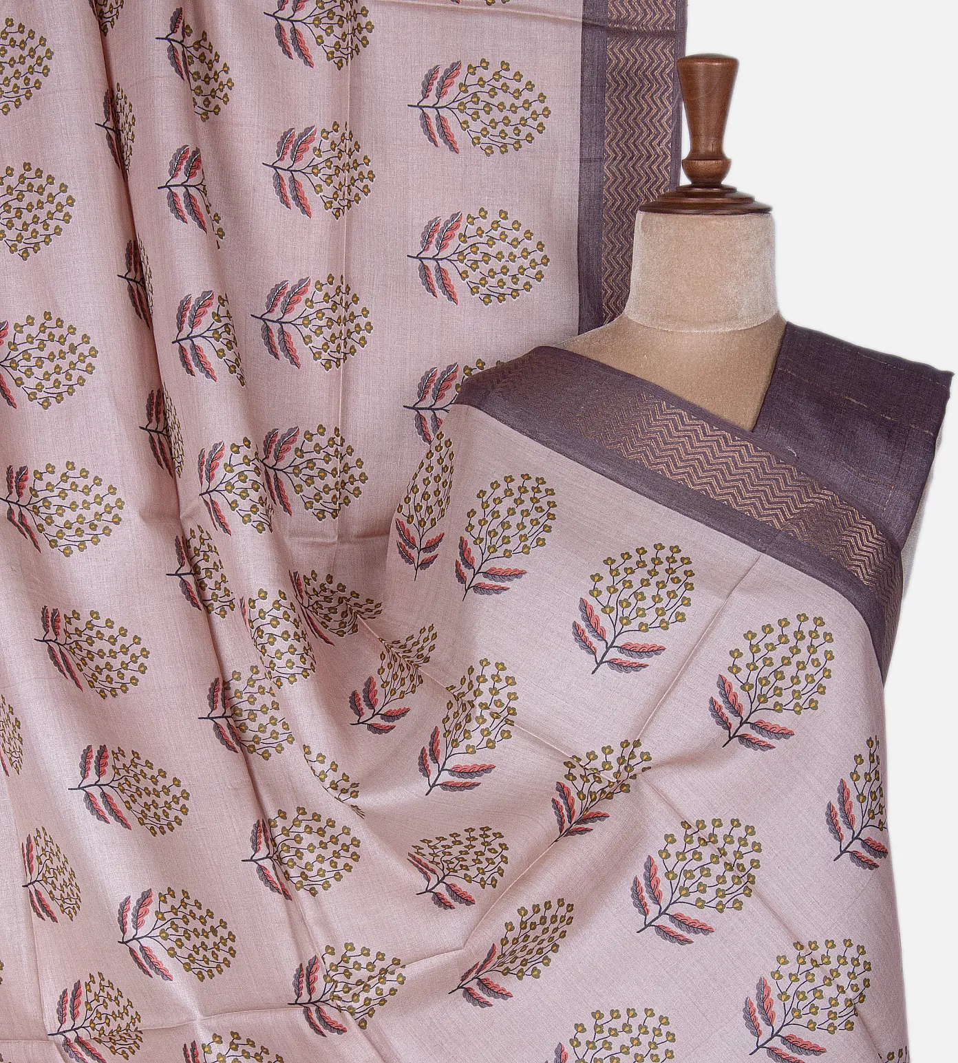 Mauve Tussar Saree1