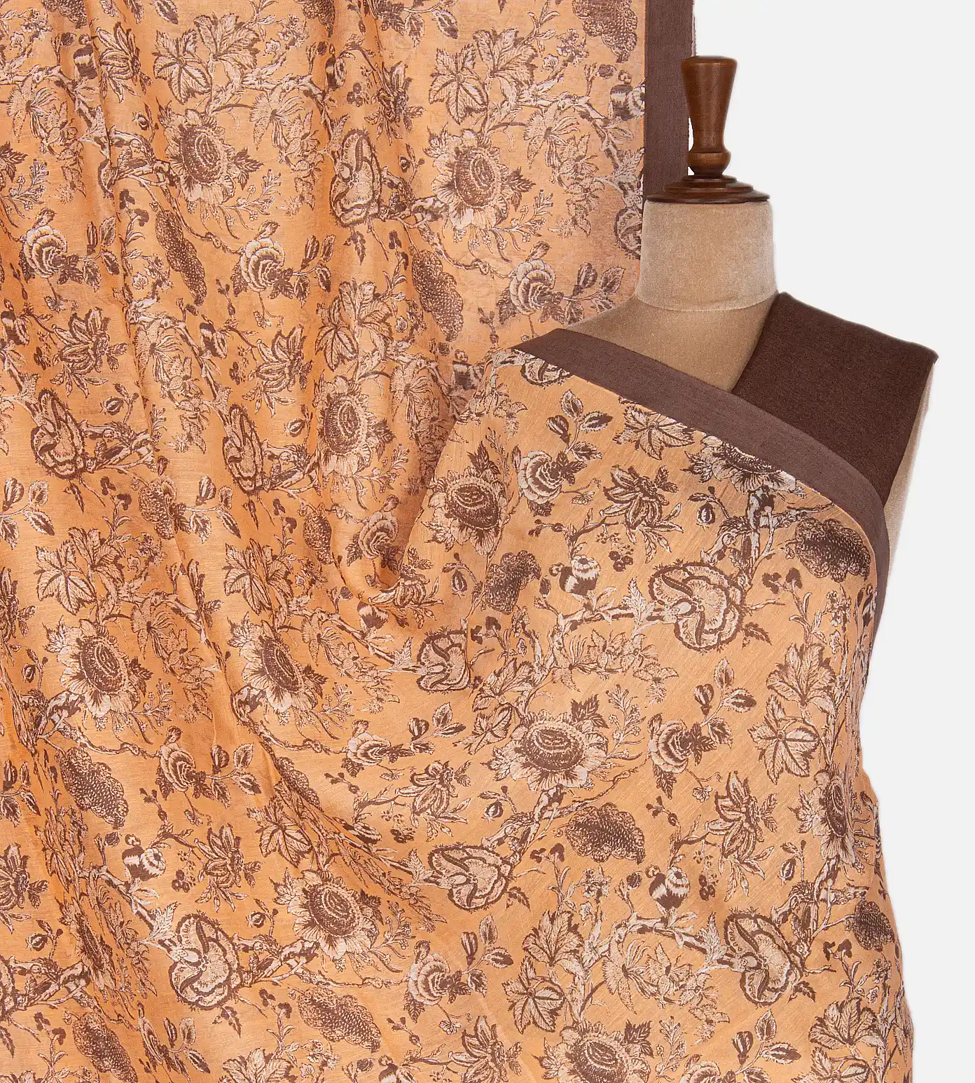 Light Peach Linen Cotton Saree1