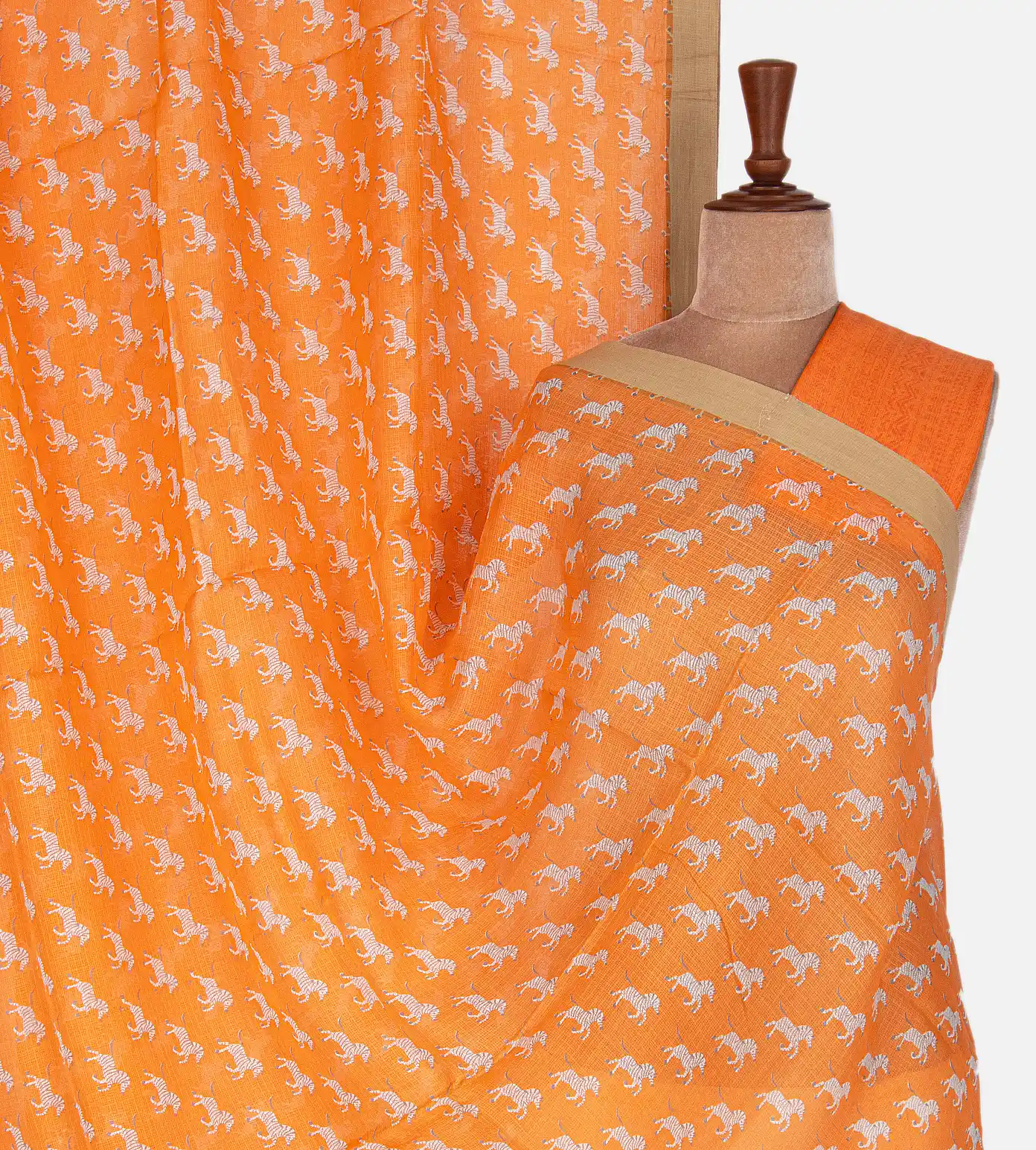 Orange Kota Cotton Saree1