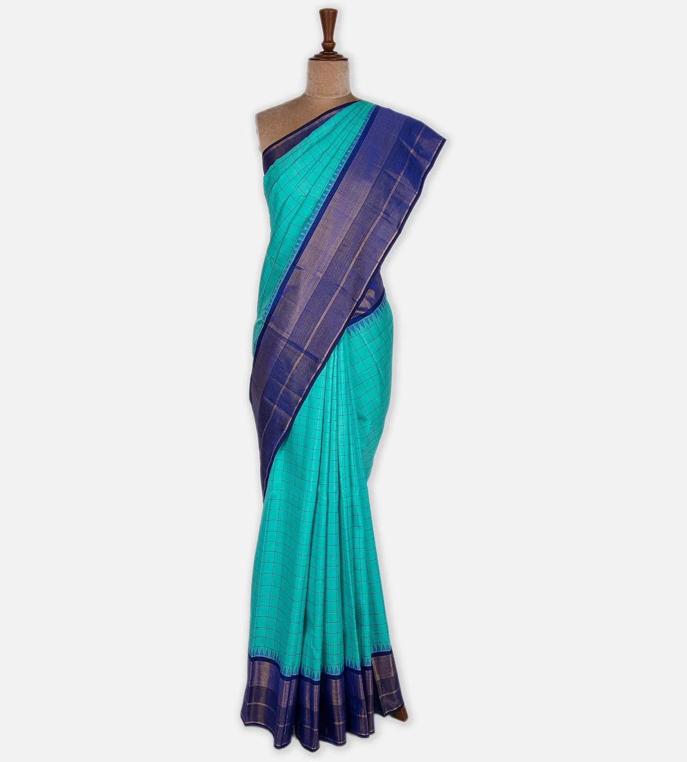 Sea Green Kanchipuram Silk Saree2