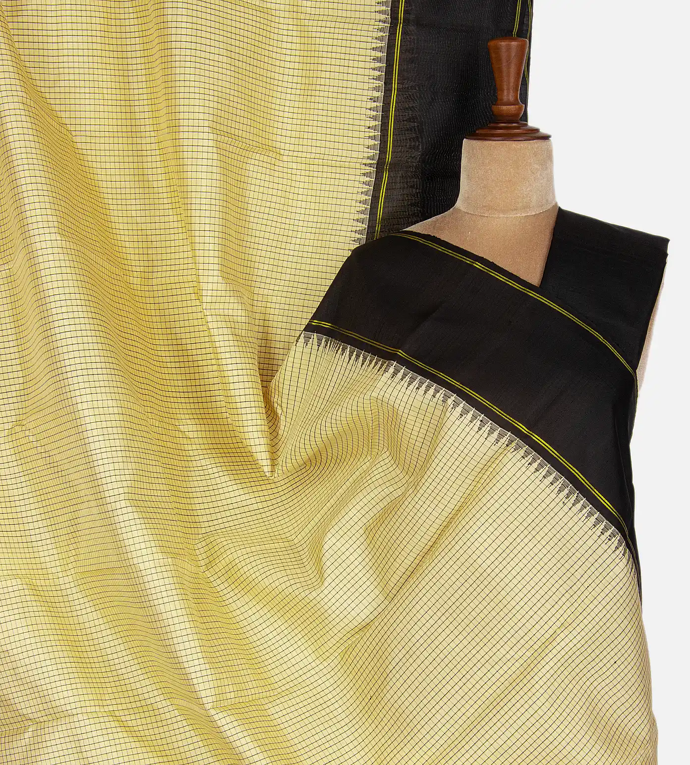 Yellow Kanchipuram Silk Saree1