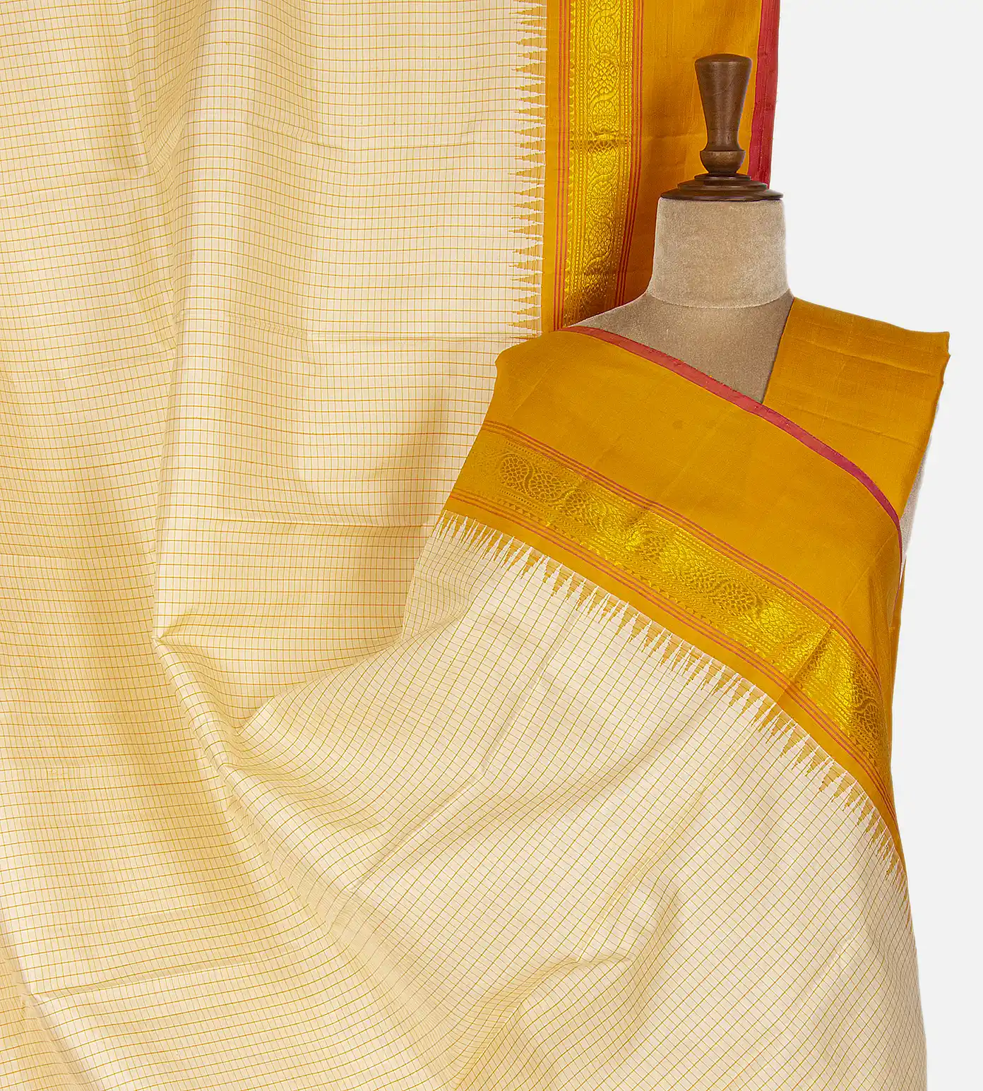 Light Beige Kanchipuram Silk Saree1