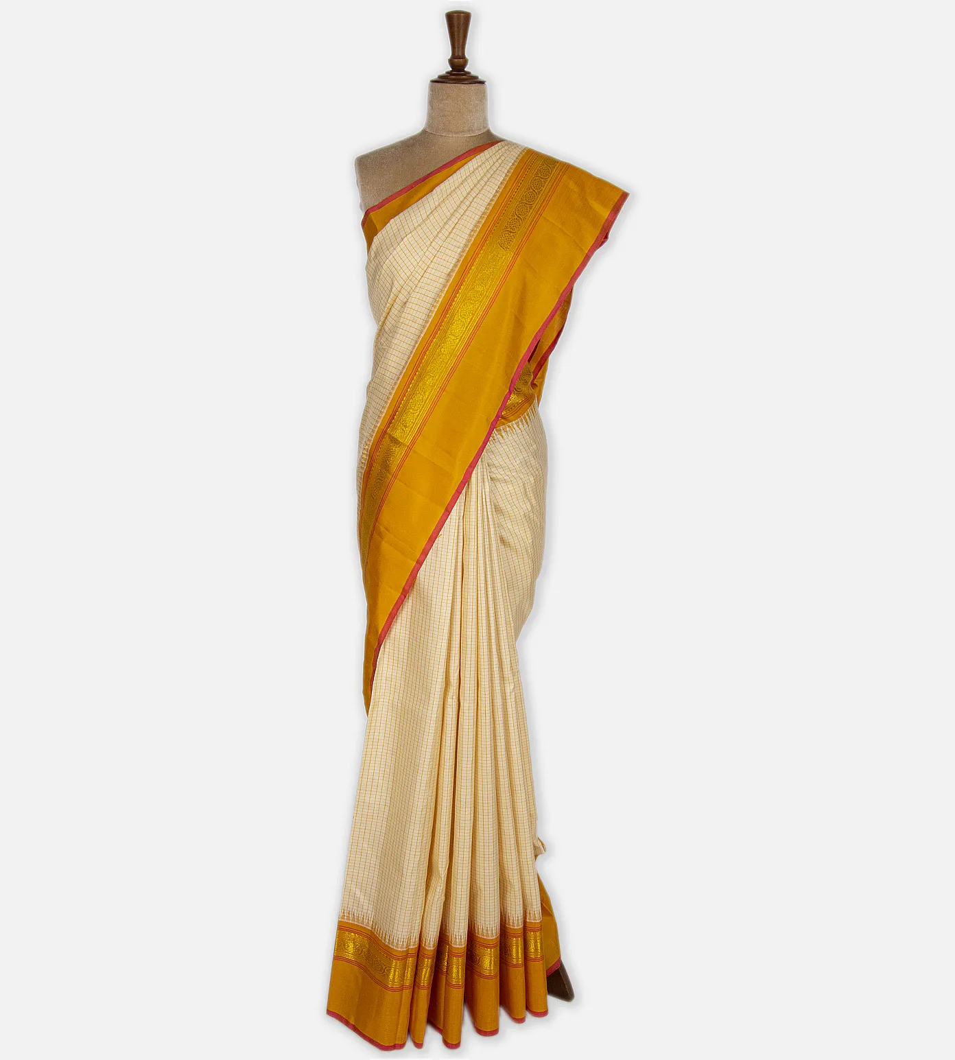 Light Beige Kanchipuram Silk Saree2