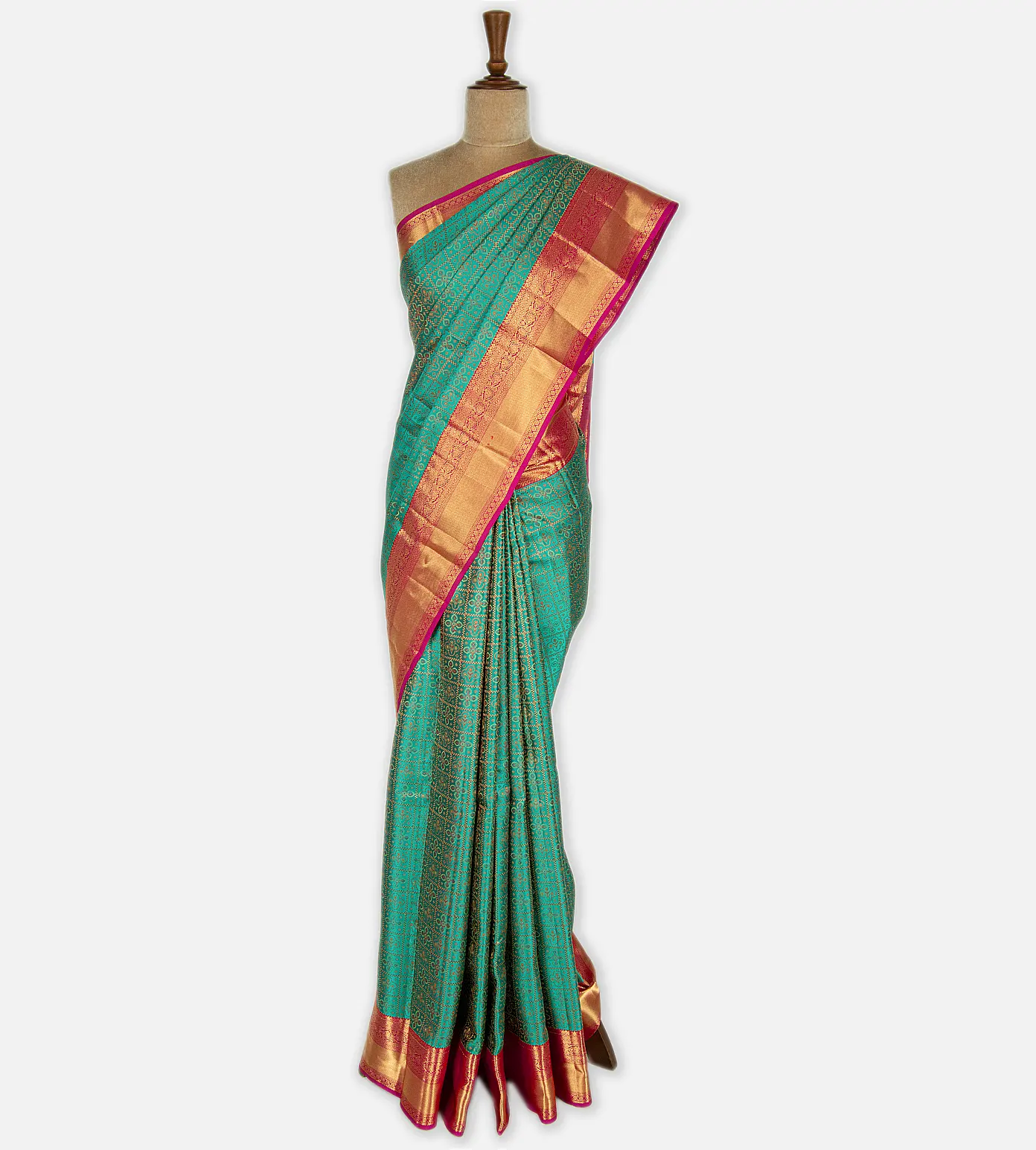 Sea Green Kanchipuram Silk Saree2