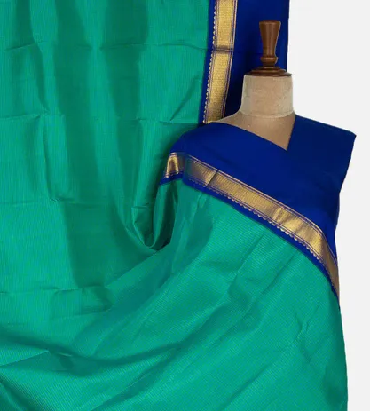 Blue and Green Kanchipuram Silk Saree1
