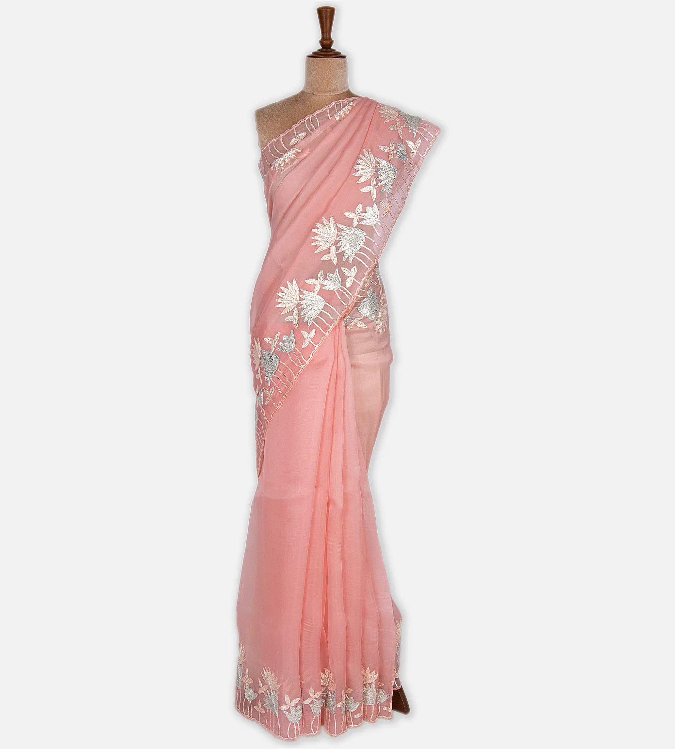 Pink Organza Saree2