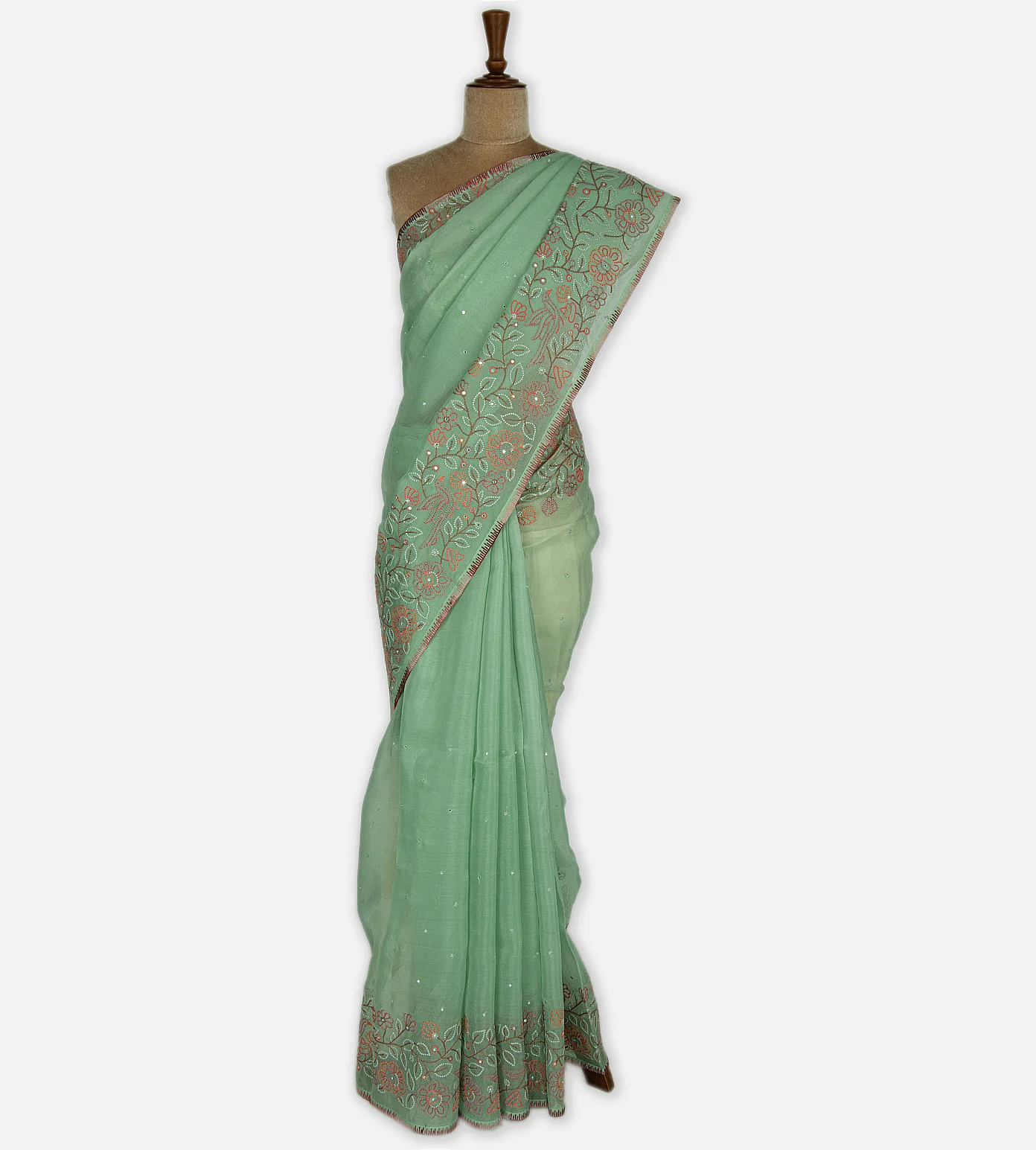 Green Organza Saree2